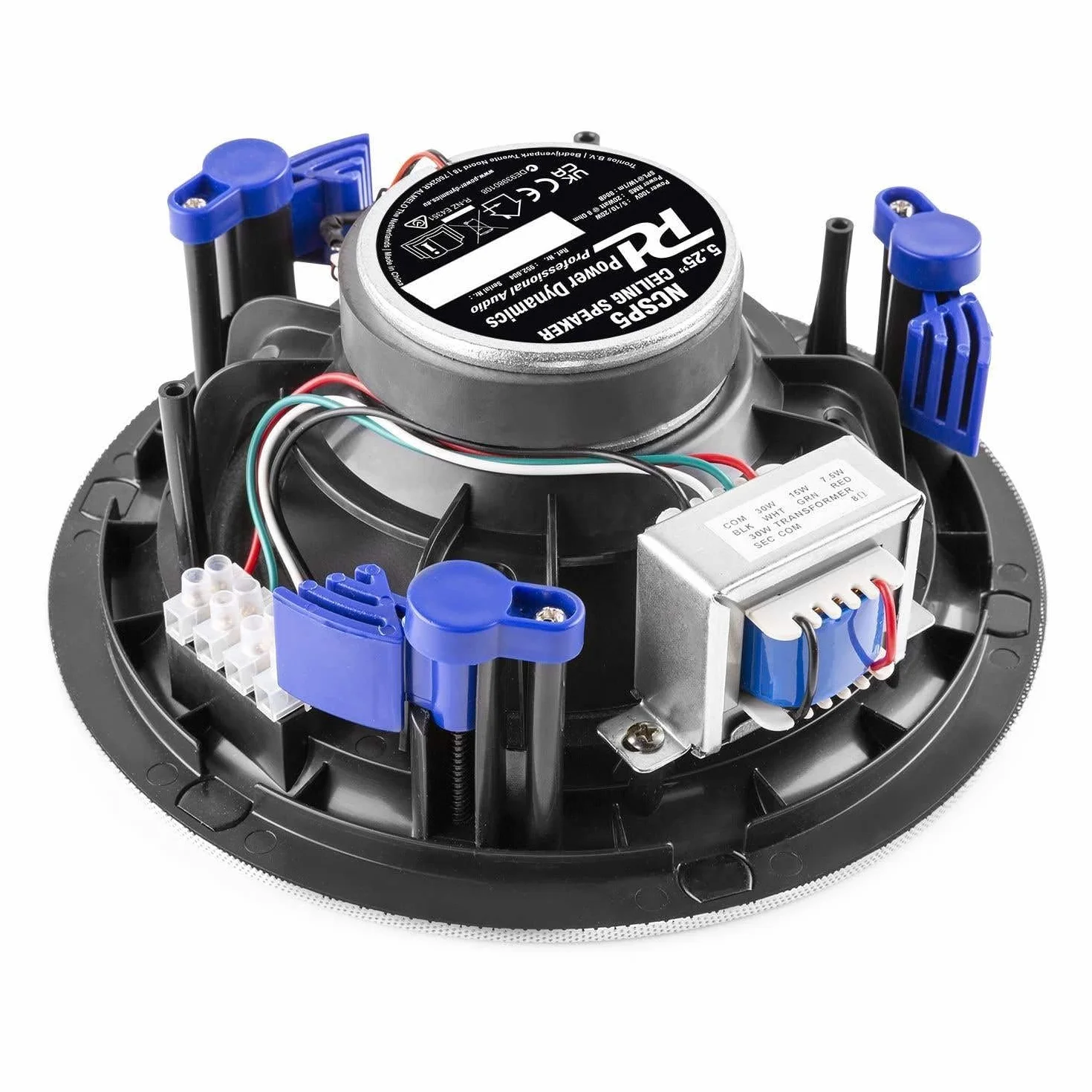 Power Dynamics NCSP5 Altavoz de Techo 100V 5,25 Pulgadas 20W 8 Ohmios Rejilla Metálica