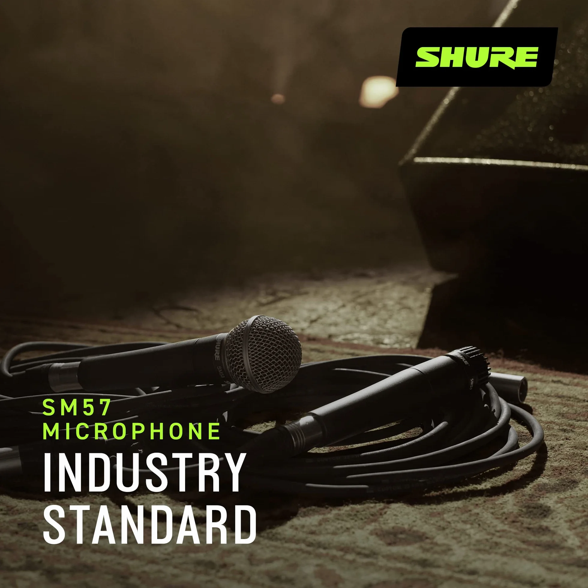 Shure SM57 Micrófono de Instrumento dinámico cardioide con Soporte de Choque neumático, Clip de micrófono A25D, Bolsa de Almacenamiento, Conector XLR de 3 Pines, sin Cable Incluido (SM57-LCE)