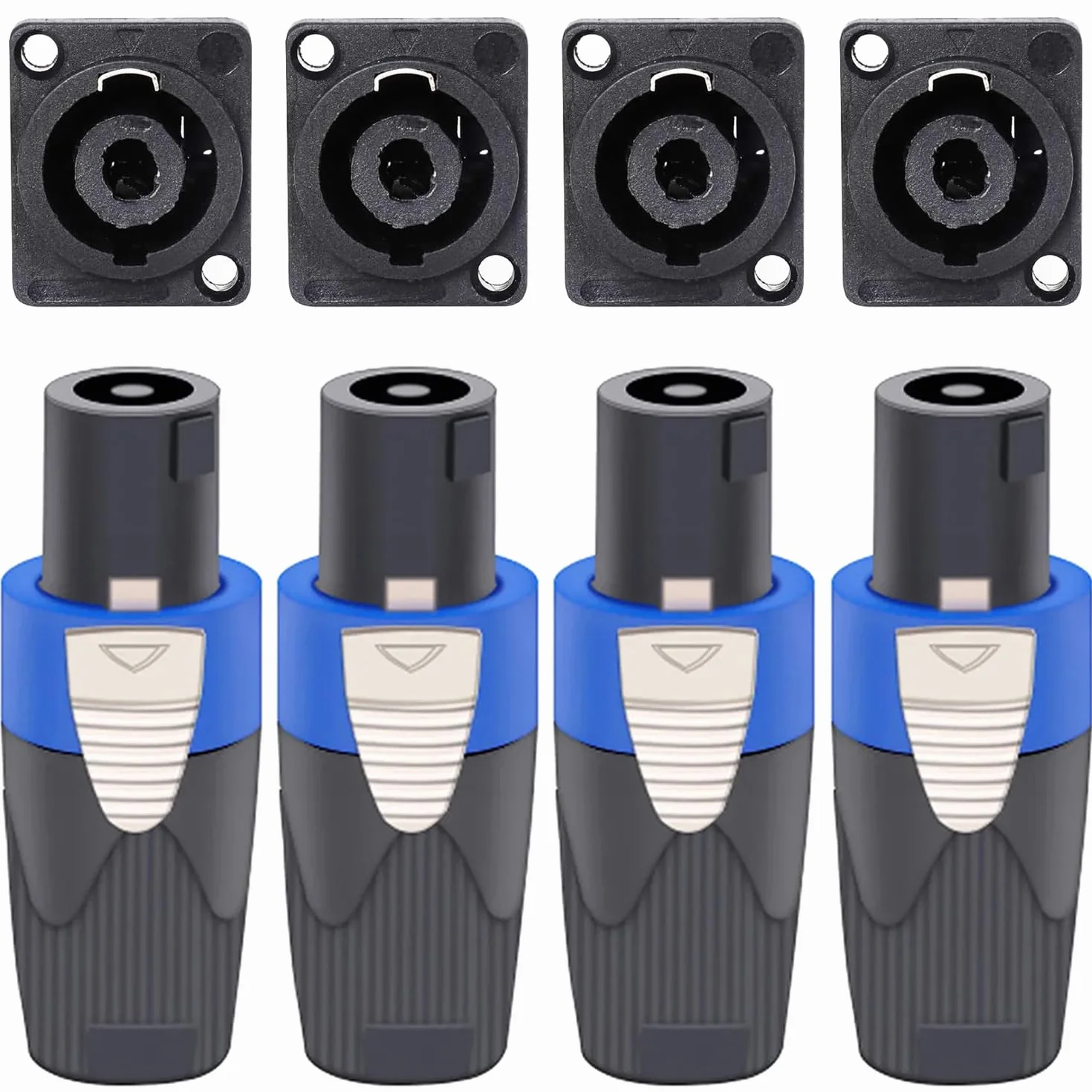 Kit de conectores Speakon 4 pines cierre giratorio montaje panel compatible NL4FC NL4FX NL4MPR