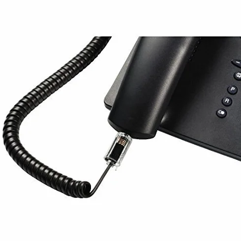 Cable telefónico spiral 4 hilos RJ10 2m negro