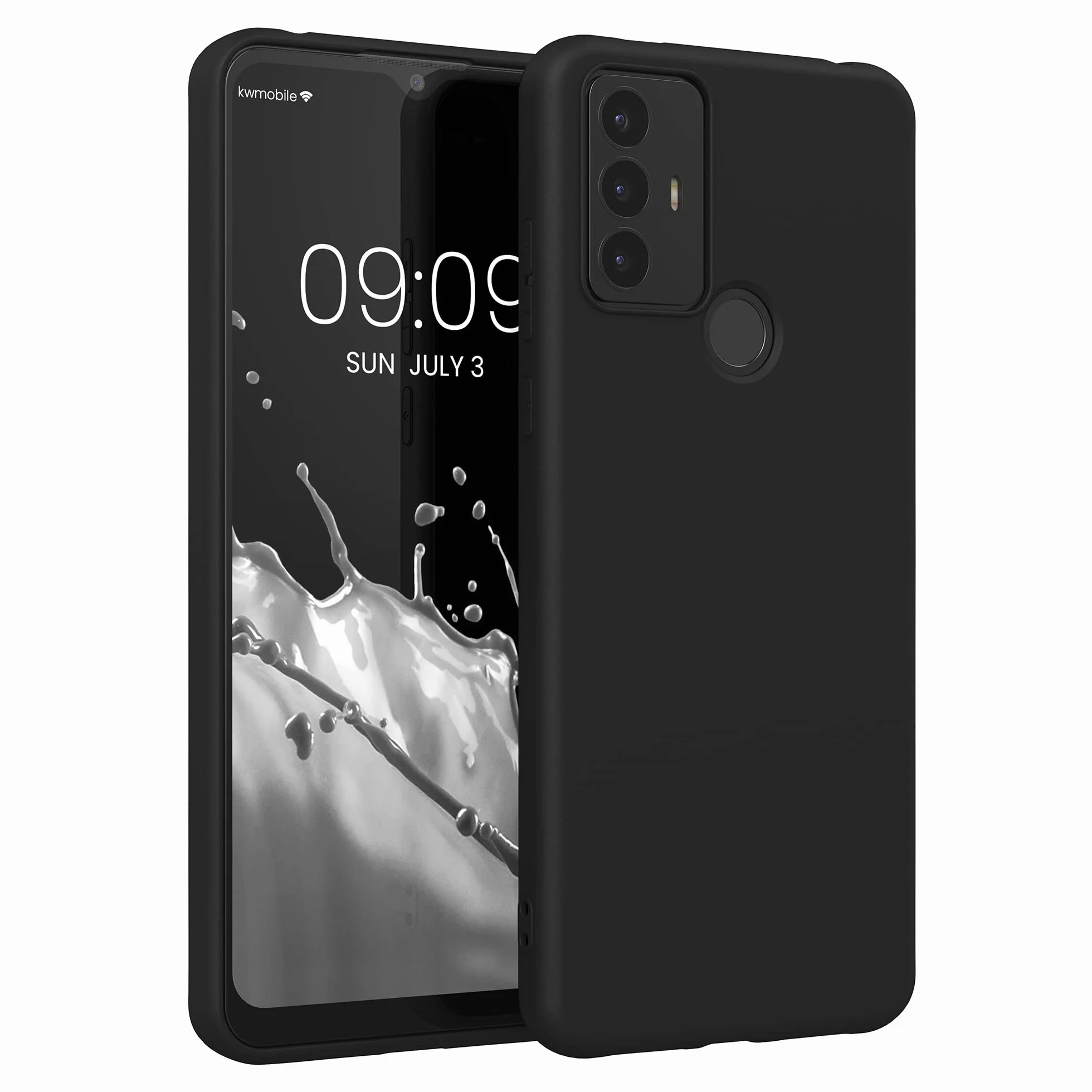 kwmobile Funda para TCL 30 E / 30 SE Carcasa - Ultrafina de TPU y Silicona con Bordes elevados anticaídas - Negro Mate