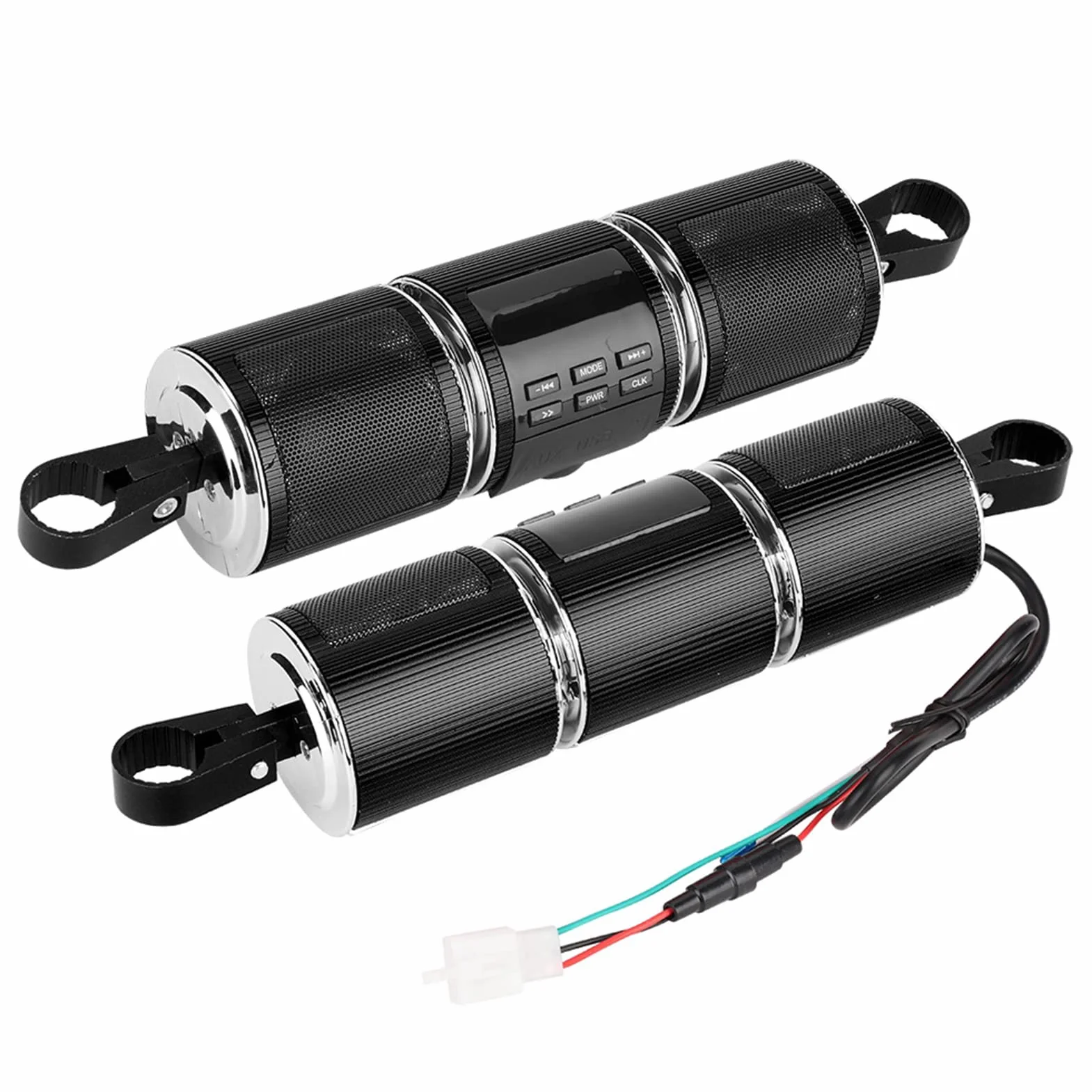 Radio para Moto, Altavoces Estéreo Universales Impermeables para Moto Altavoz 3.0 EDR TF Reproductor de Música USB (Negro) TF Música USB (Negro)