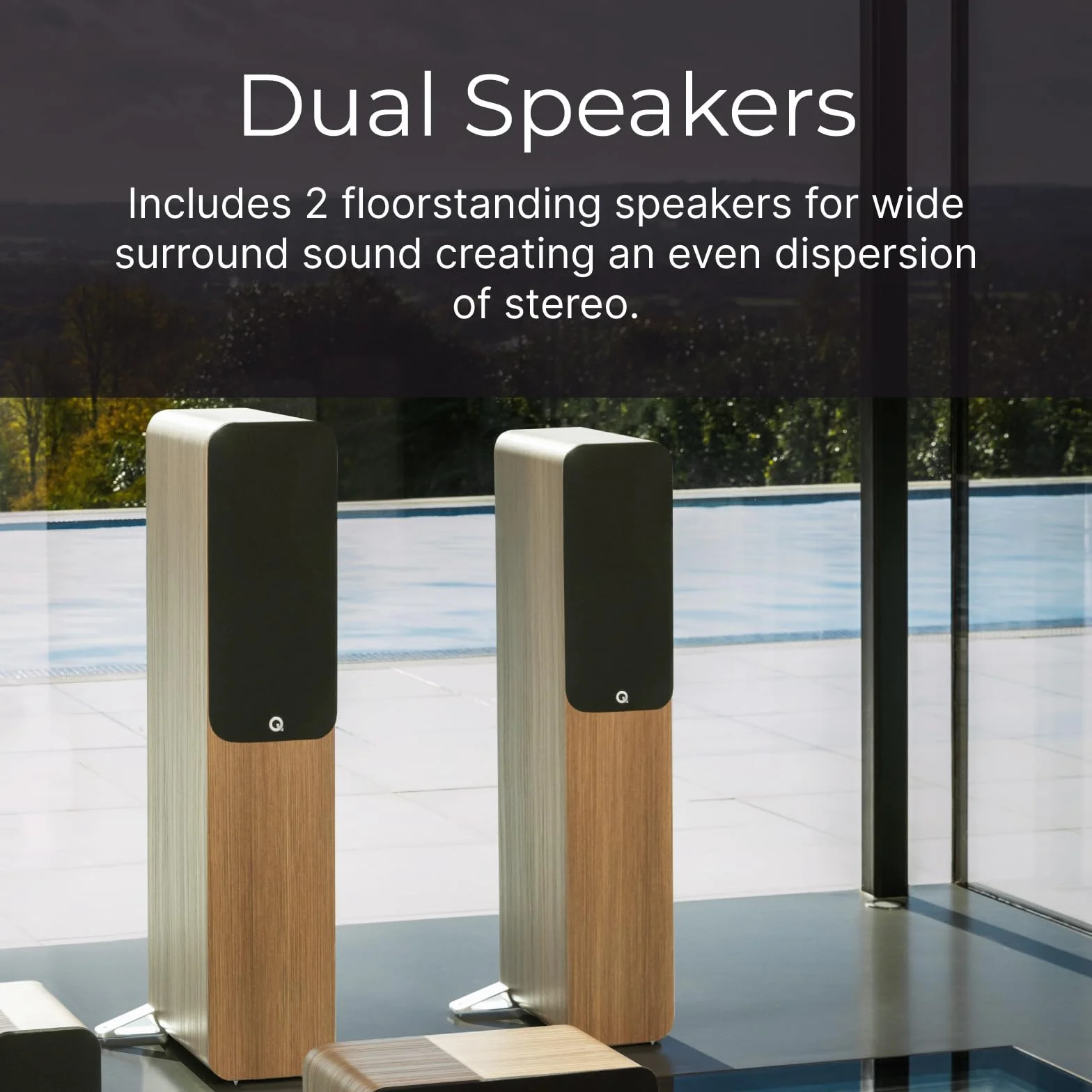 Q Acoustics 5040 - Pareja de Altavoces de Suelo (Negro Satinado)