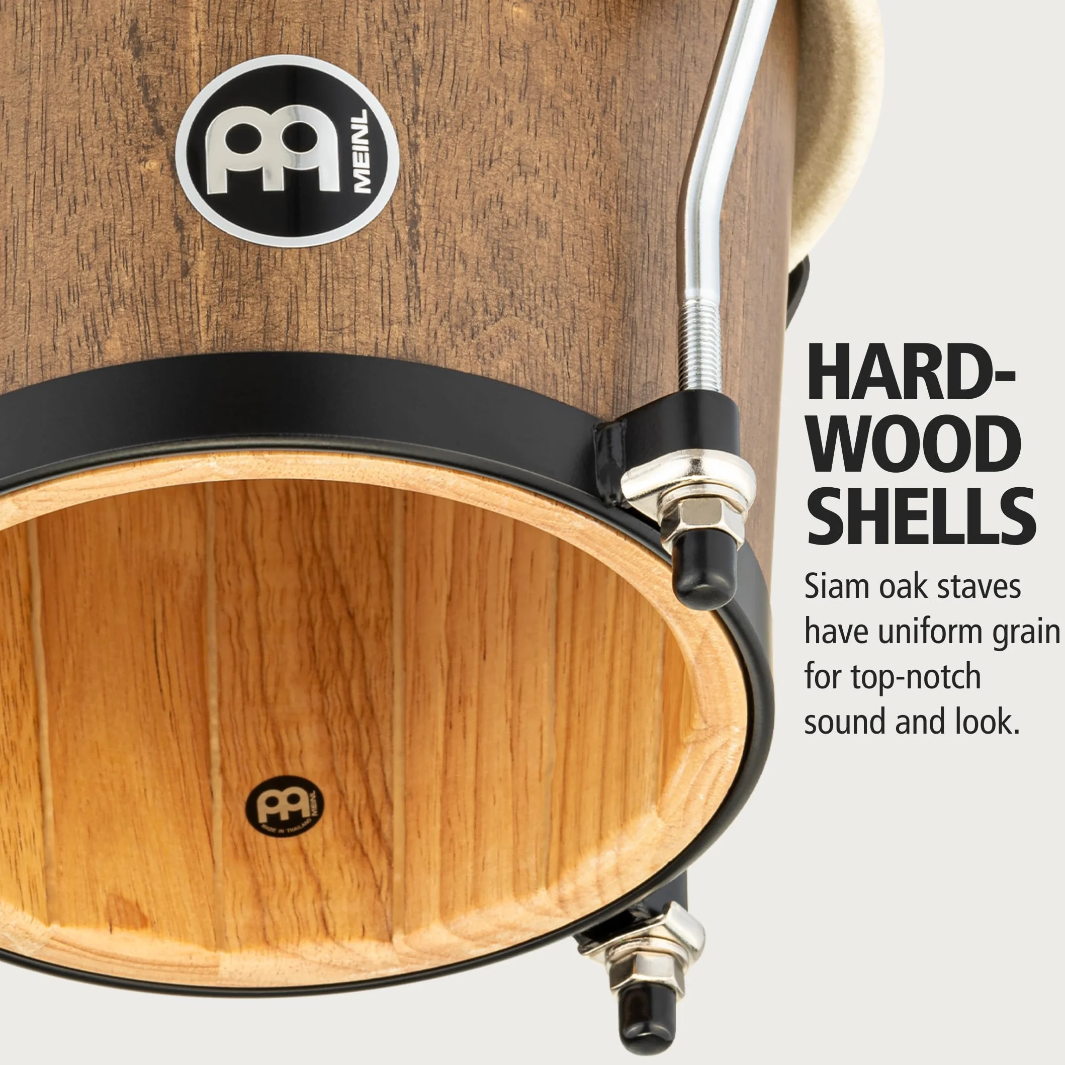 MEINL Percussion Headliner Series Wood Bongo - Nogal Marrón, HTB100WB-M