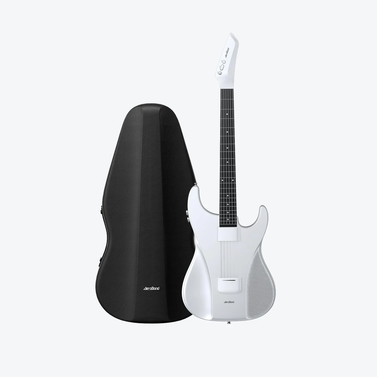 AeroBand Guitarra Eléctrica Acústica Sin Cuerdas, Innovadora Guitarra de Viaje para Principiantes, Entusiastas, Adultos, Regalo (blanca)