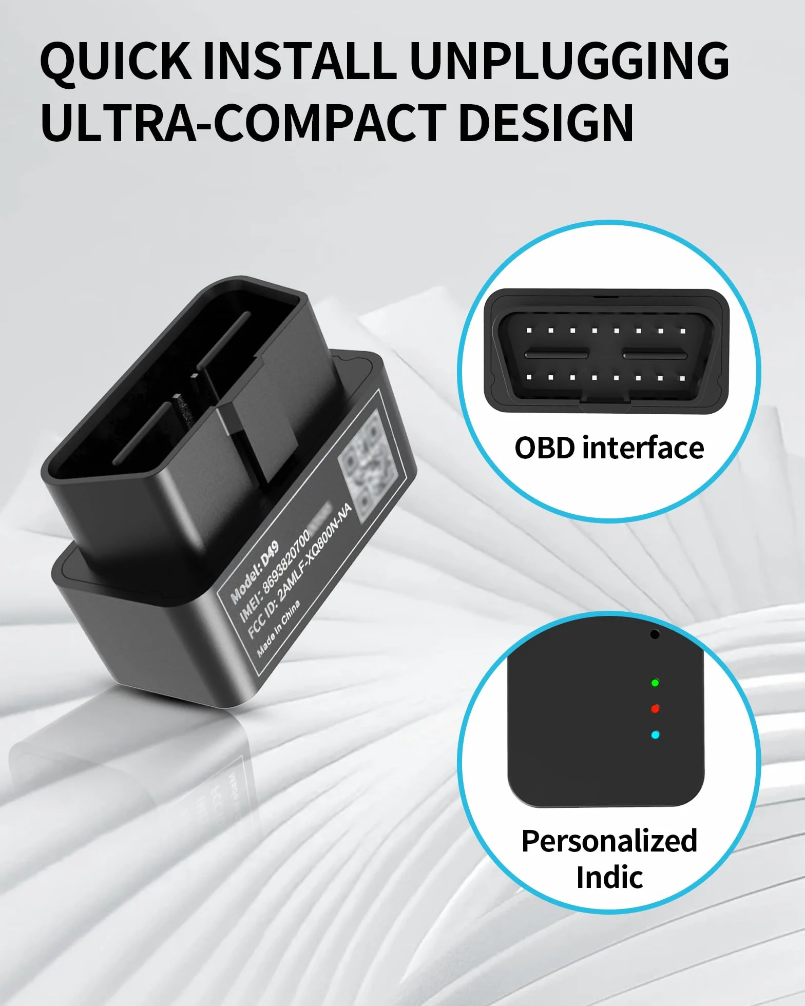 LNCOON Rastreador GPS para ehículos, localizador OBD 4G LTE, Velocidad y Kilometraje en Tiempo Real, Geocercado, Alertas de Accidentes, Dispositivos de Rastreo Ocultos para Autos, Activos o Flotas
