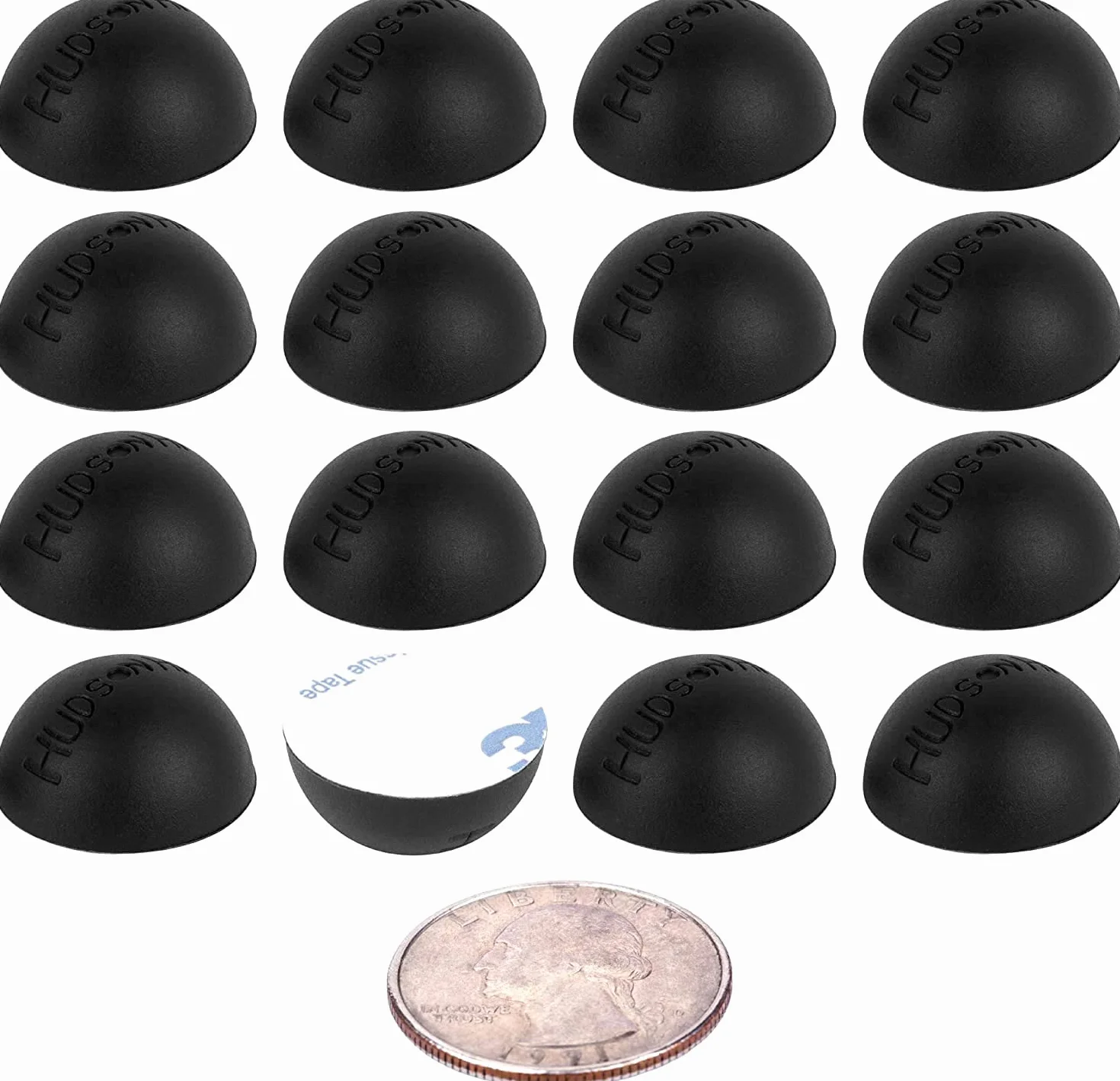 Parachoques hemisferio de silicona platino de 0.75 pulgadas, pies de aislamiento antideslizantes con adhesivo, 20 Duro, paquete de 16
