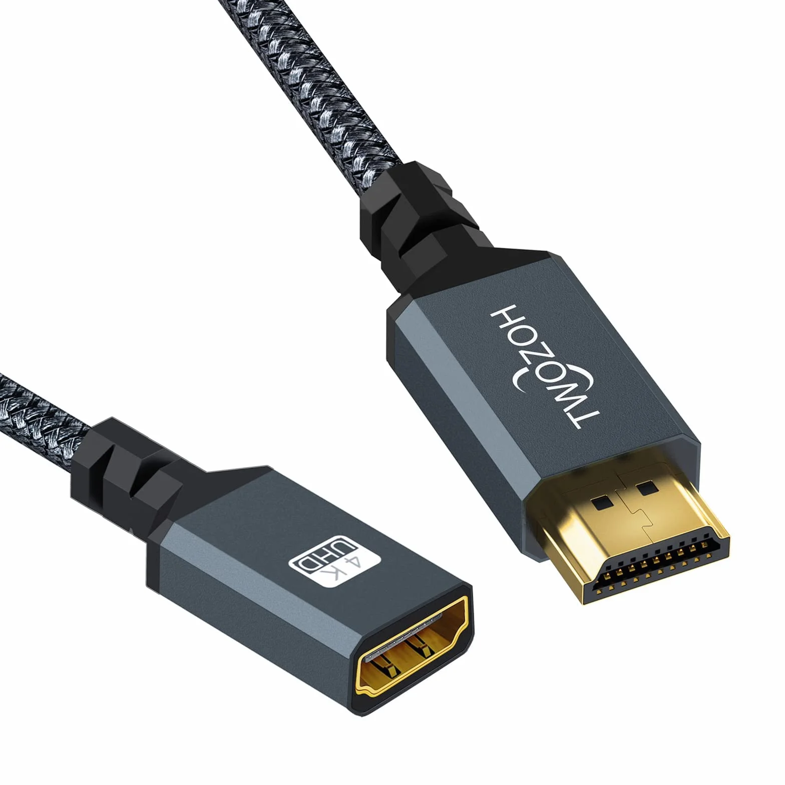 Twozoh - Cable alargador HDMI, Cable HDMI Macho Hembra corto de alta velocidad 3D, 4K@60Hz, 1080P (30CM)