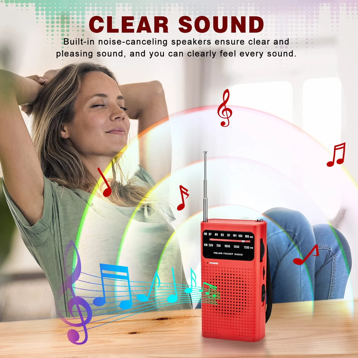Tendak Mini Radio Portatil Pequeña, Transistores FM Am con Excelente Señal, de Bolsillo, Funciona con AA Pilas (no Incluidas)