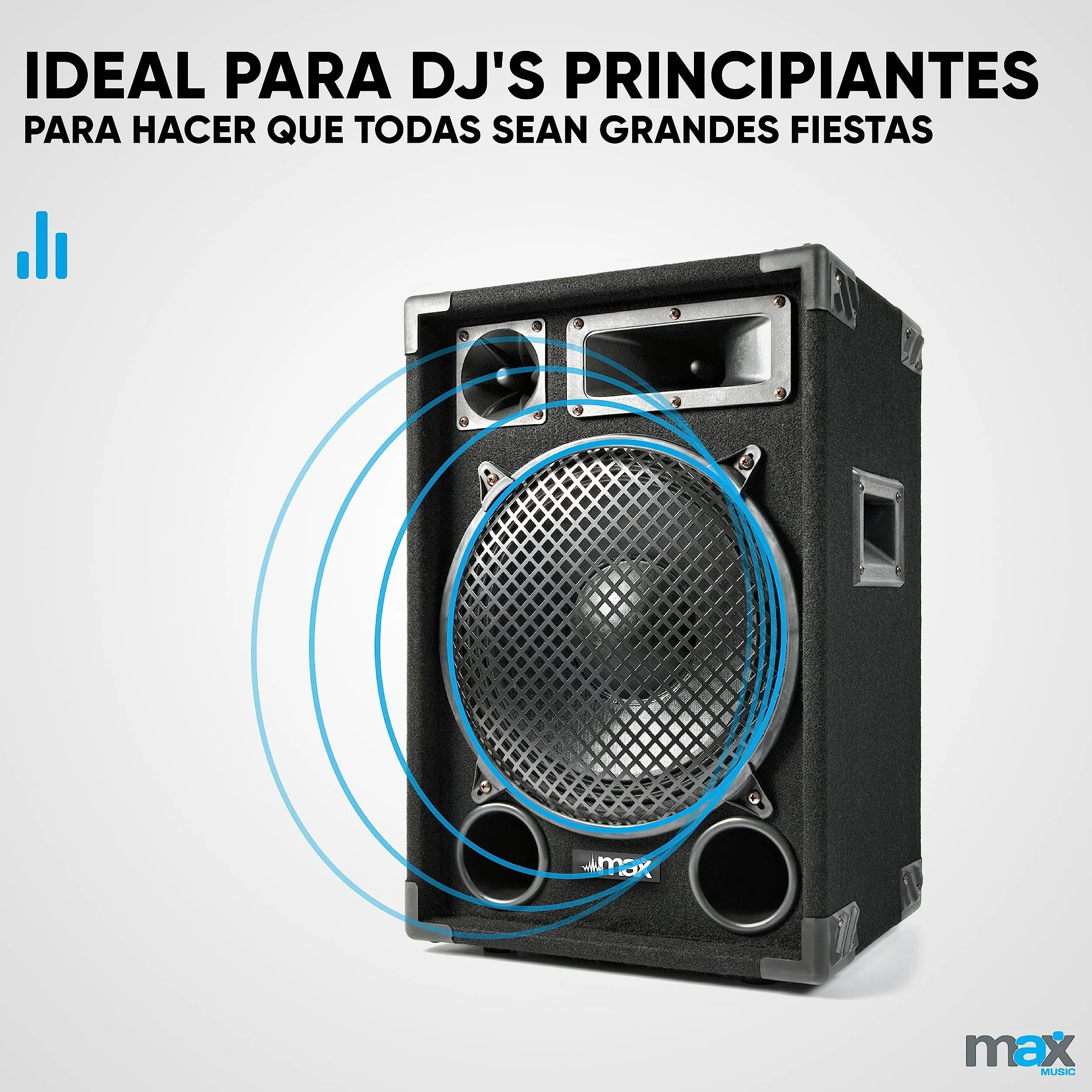 MAX12 DJ - Kit completo de instalación PA (1400 W, 2 altavoces de 12 pulgadas, incluye amplificador, consola de mezclas y micrófono, reproductor MP3 USB/SD, entradas AUX y fono, sistema de música