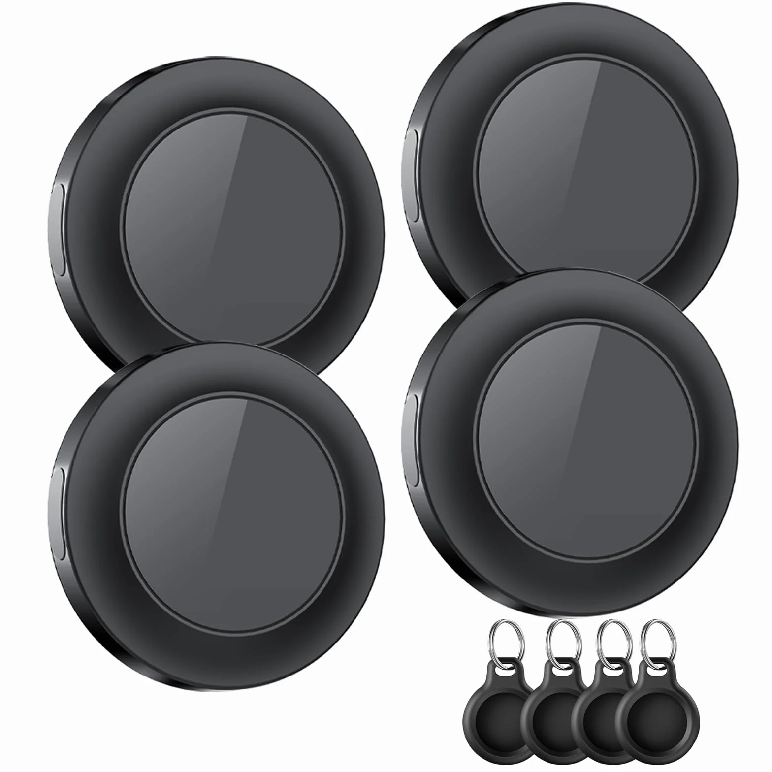 Air Tracker Tag 4 Pack, Localizador GPS, Smart Mini Localizador de Objetos Bluetooth con Apple Search (sólo iOS), IP67 Impermeable, Batería Reemplazable, Llaves/Coche/Mochila/Cartera/Maletas Viaje