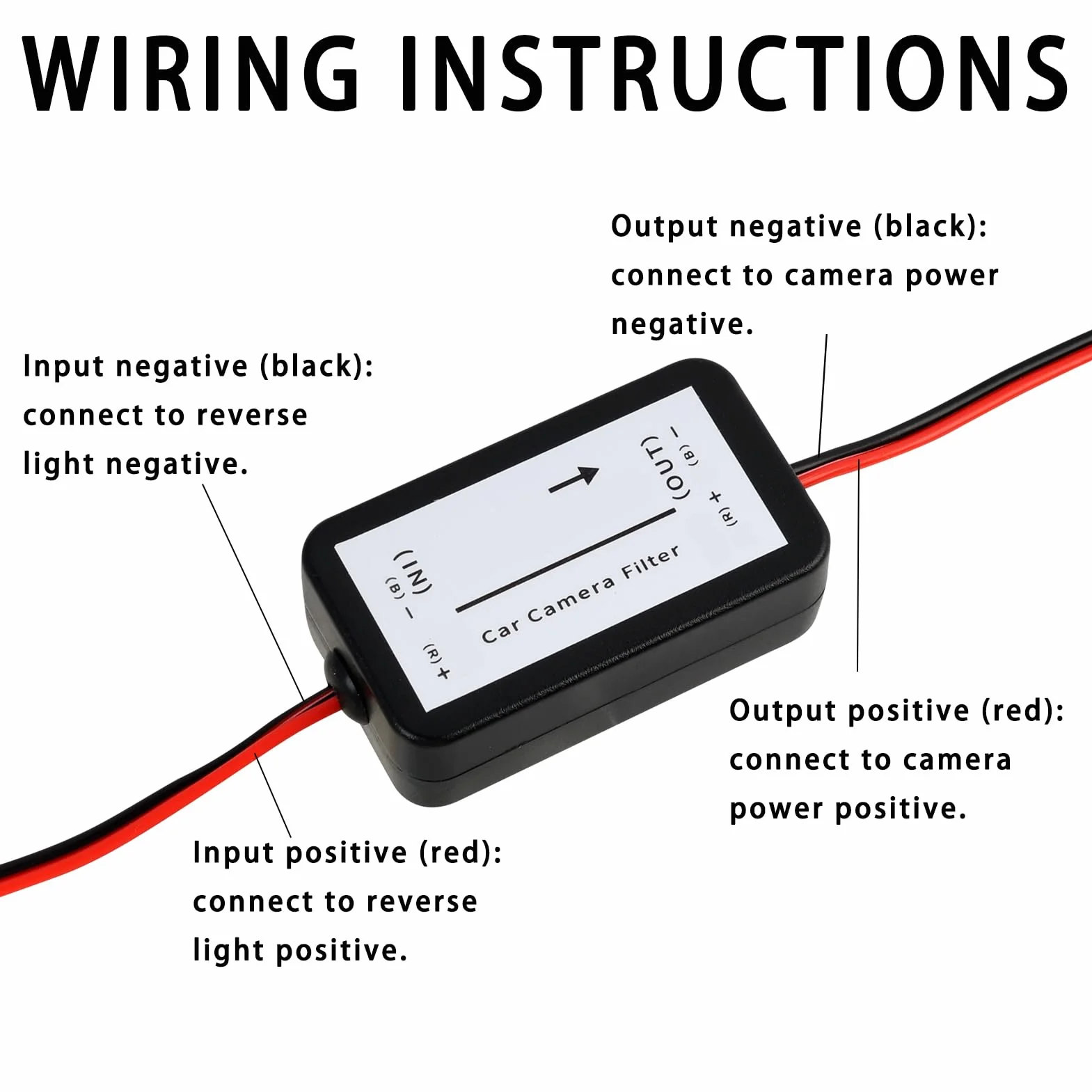 2 filtros para cámara de visión trasera, filtro de 12 V, relé de potencia CC, condensador de cámara de marcha atrás, filtro de señal de 12 V CC para sistemas de cámara de visión trasera, adecuado para
