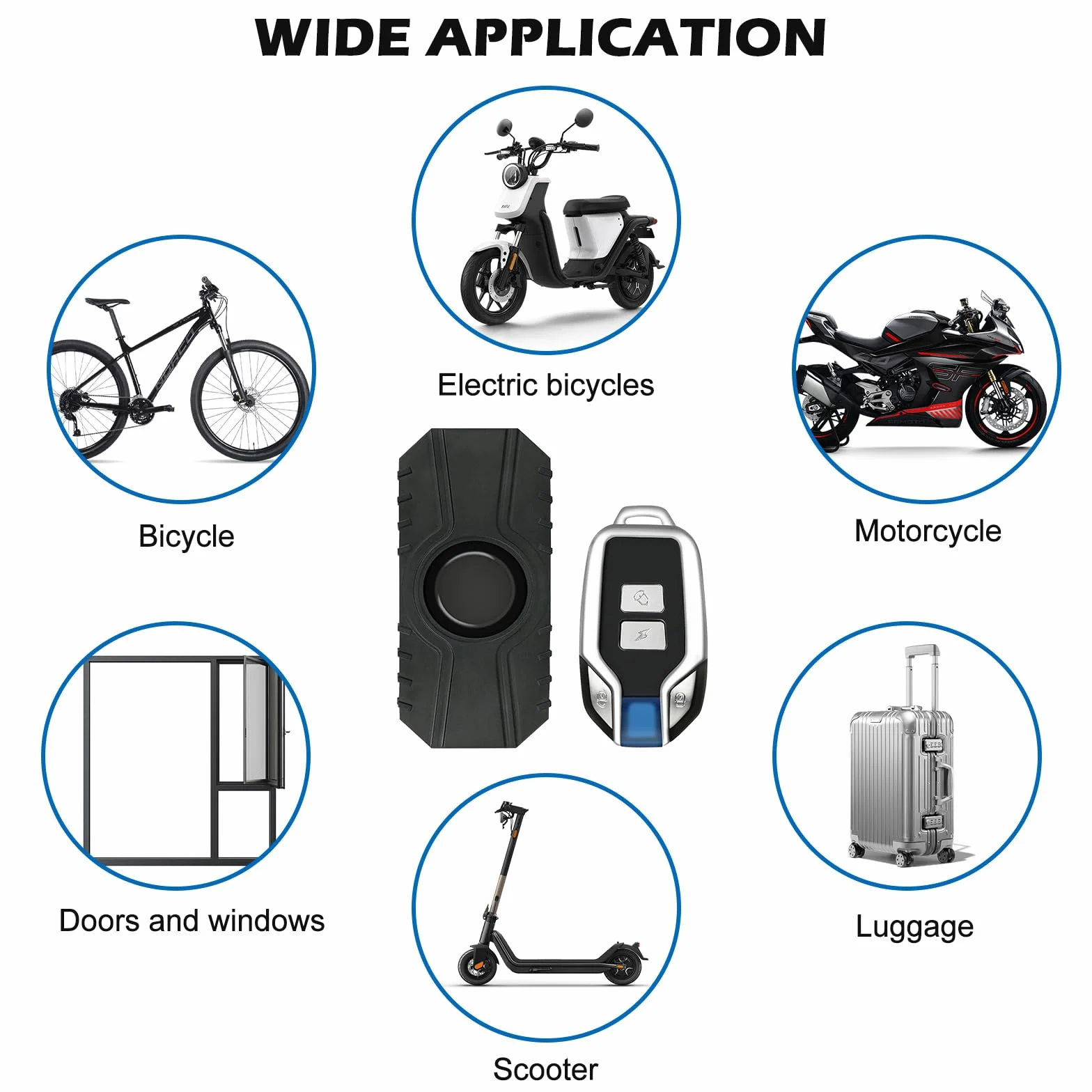 Alarma Antirrobo Inalámbrica Vegena de 113 dB para Motocicleta, Coche y Scooter con Control Remoto