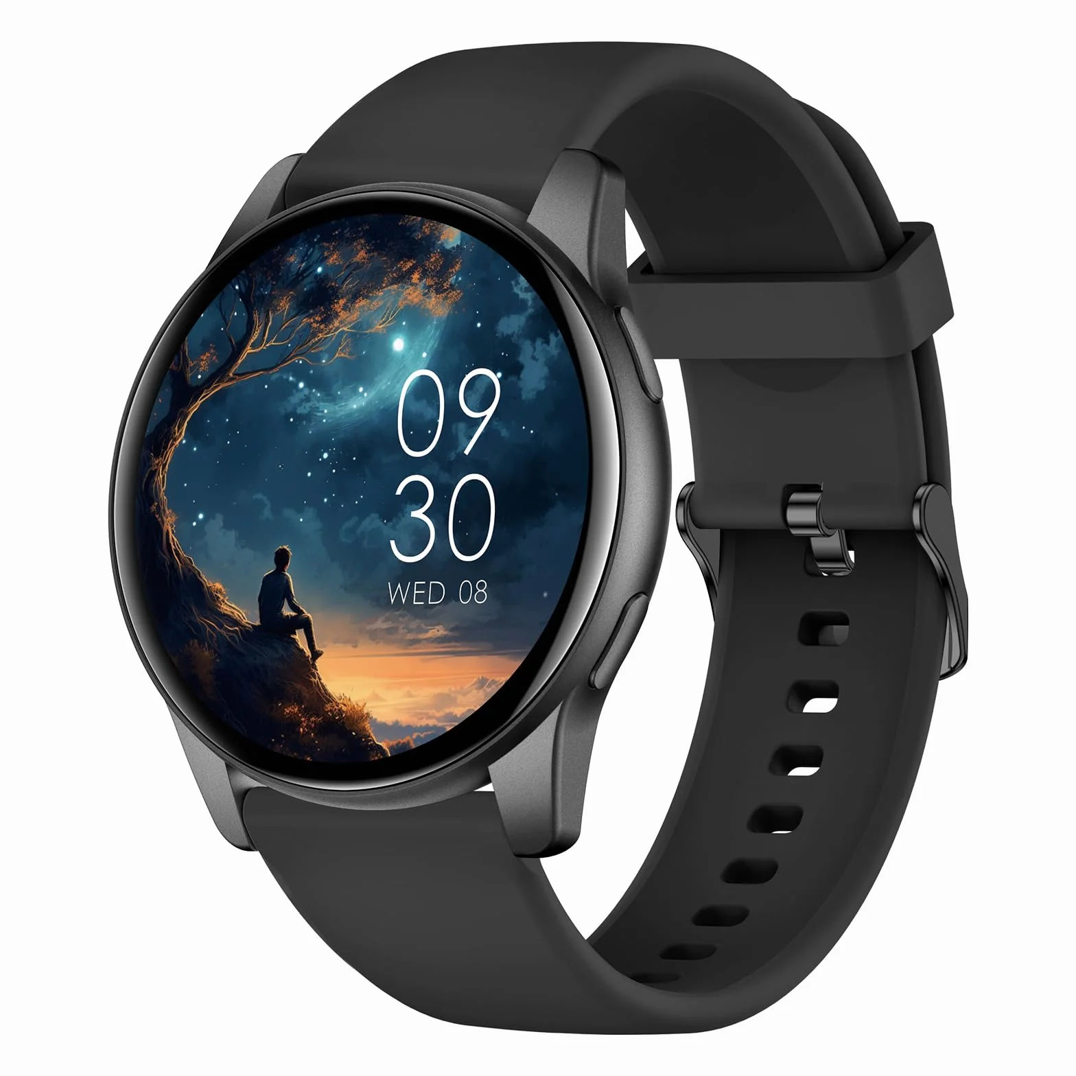 AcclaFit Reloj Inteligente Hombre Mujer con Llamadas Bluetooth, Smartwatch Esfera Redonda 1,38" con Pulsómetro, Monitor de Sueño, IP68 Impermeable, Compatible con Android iOS - Regalo Día del Padre