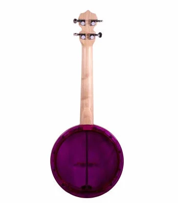 Banjolele Bones BB400P 4 cuerdas Púrpura,Tamaño concierto 382mm, parche y aro de plástico