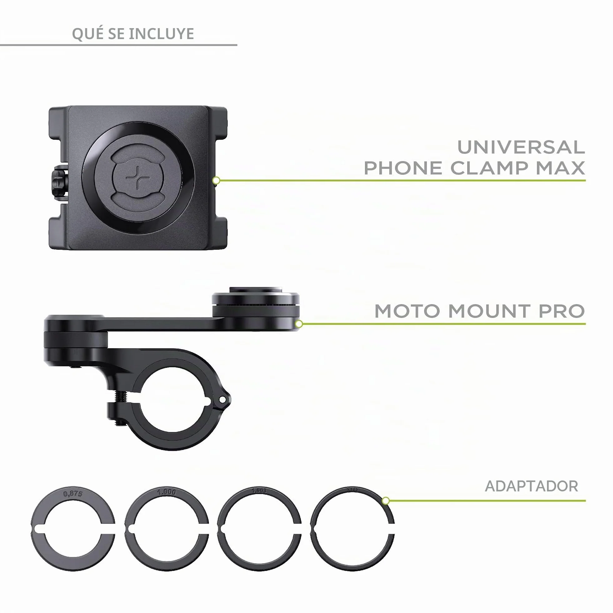 SP Connect Soporte Universal para teléfono móvil para Moto, Bicicleta, ciclomotor, Scooter, Accesorio para navegador de Todos los teléfonos Inteligentes como iPhone, Samsung