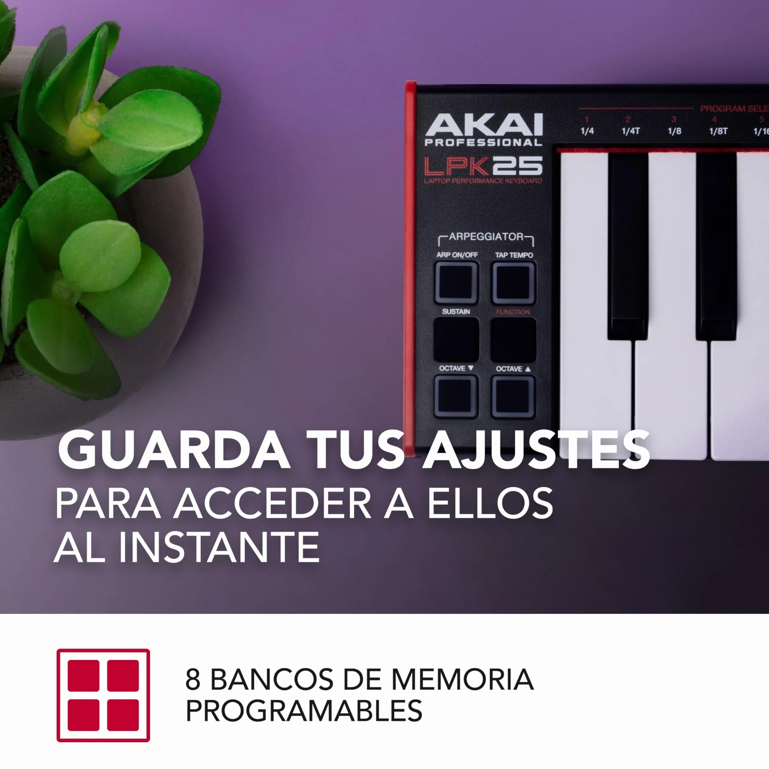 Akai Professional LPK25 MKII - Teclado Controlador MIDI USB con 25 Teclas de Sinte Sensibles para Mac y PC, Arpegiador y Software de Producción Musical