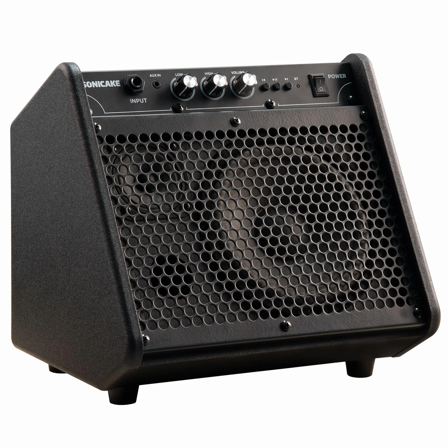SONICAKE Amplificador para Batería Electrónica 20W Altavoz Bluetooth Portátil con Doble Altavoz