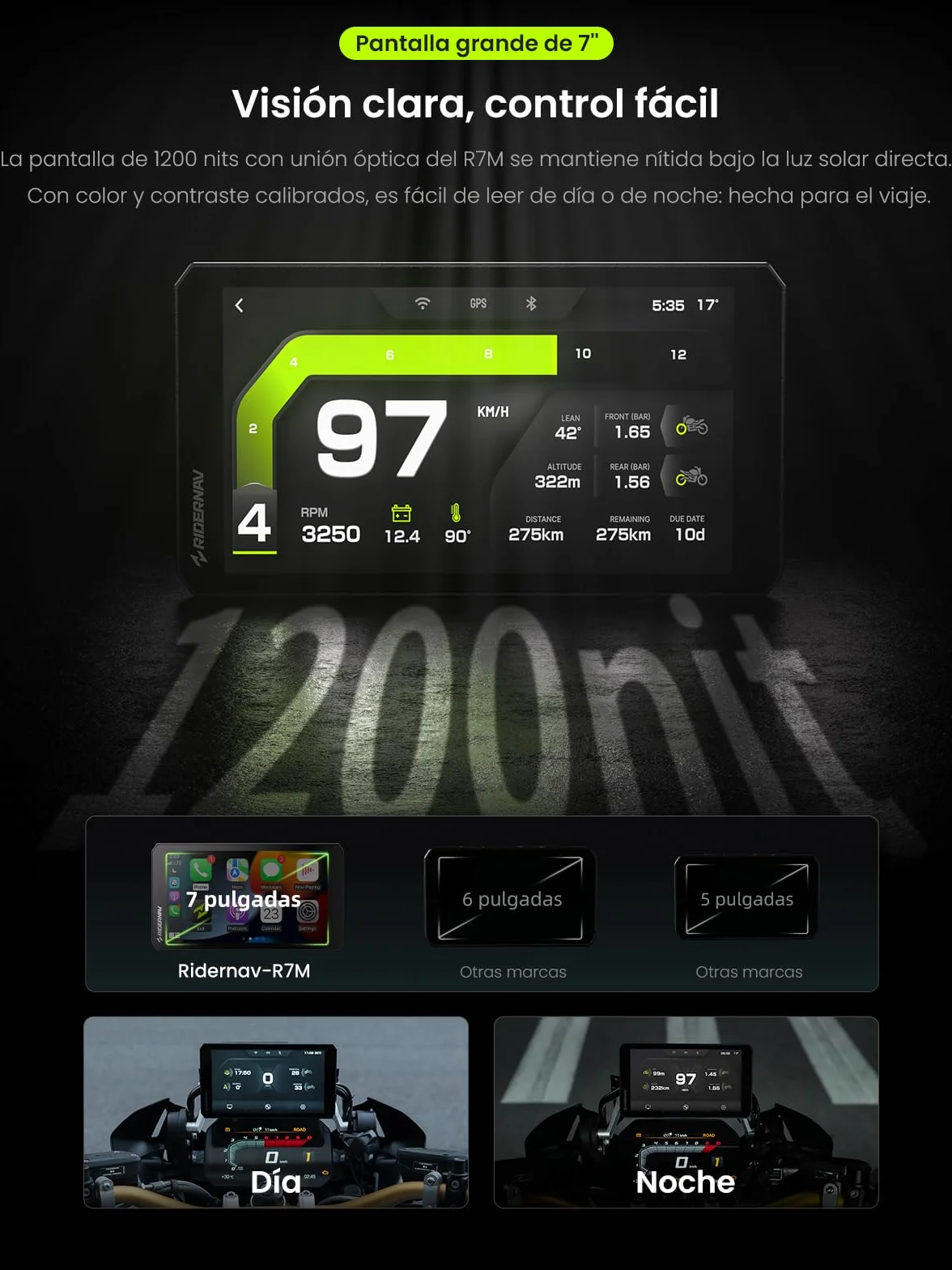 CarPlay y Android Auto Inalámbrico R7M 7" para Motocicletas BMW IP69K GPS OTA