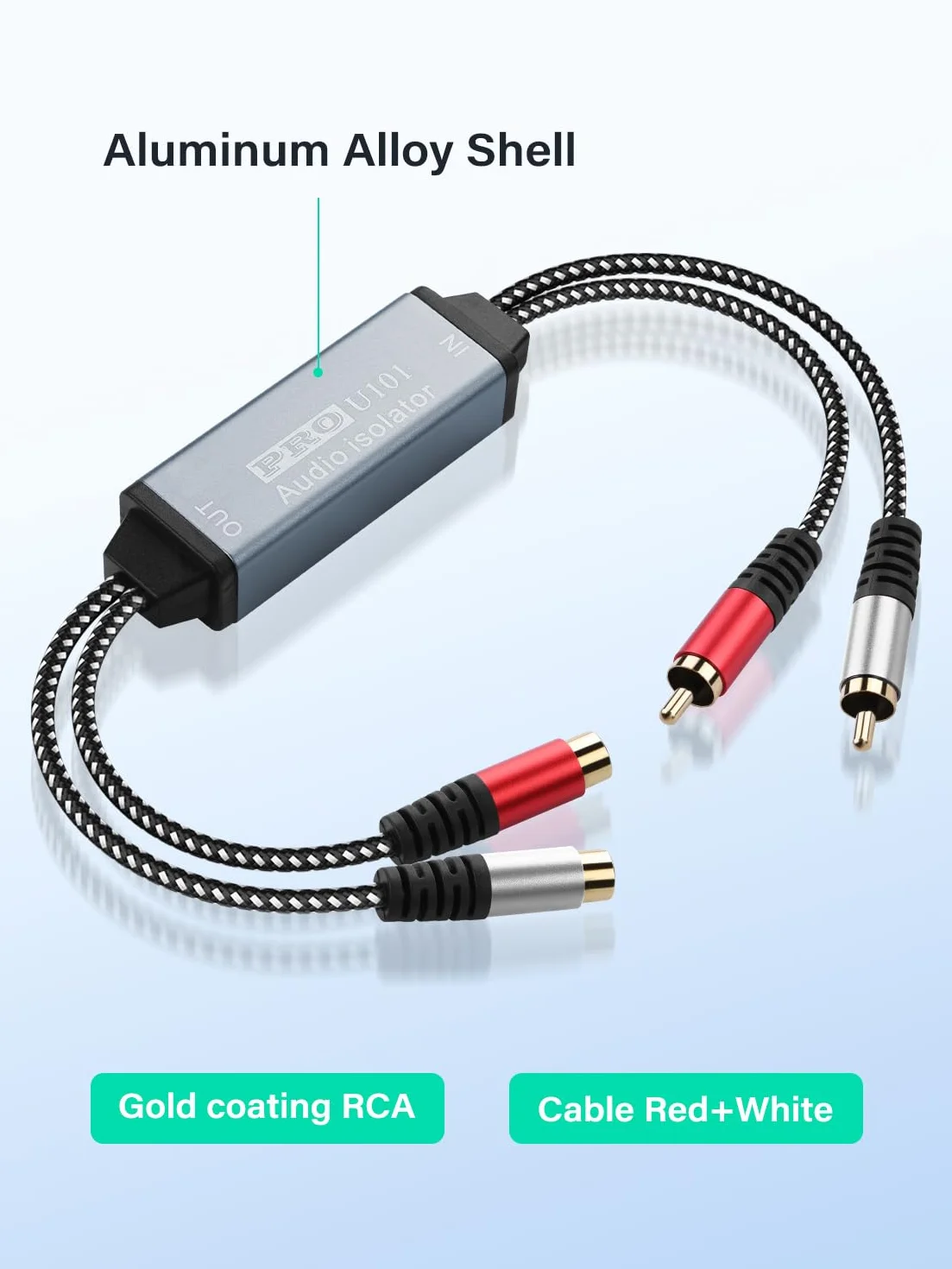 Aislador de ruido RCA, doble canal, filtro de señal de audio RCA, para coche, estéreo, sonido de alta fidelidad para eliminar el zumbido