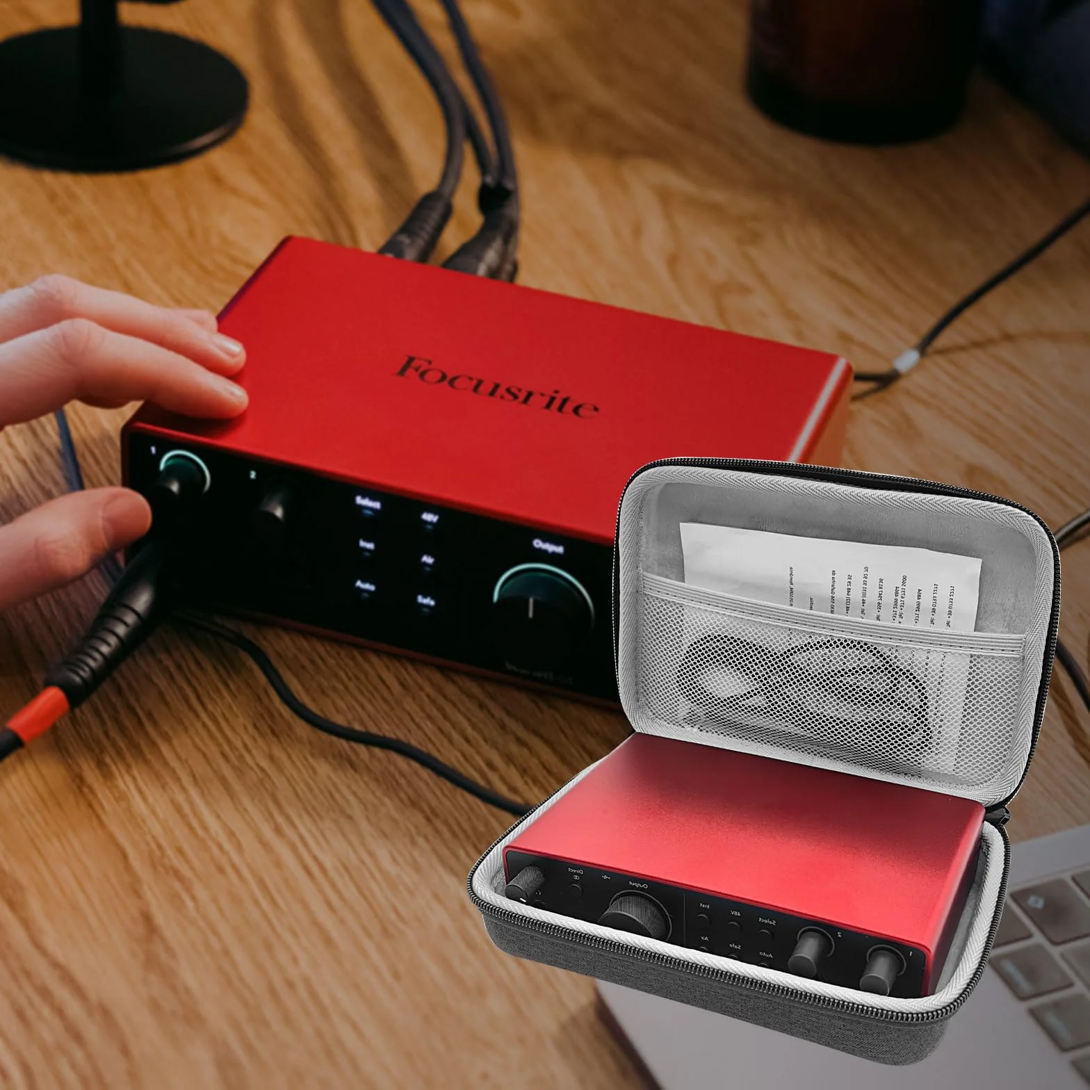 Musiin Premium Velvet Hard Case Compatible with Focusrite Scarlett 2i2 4th Gen Audio Interface Cover