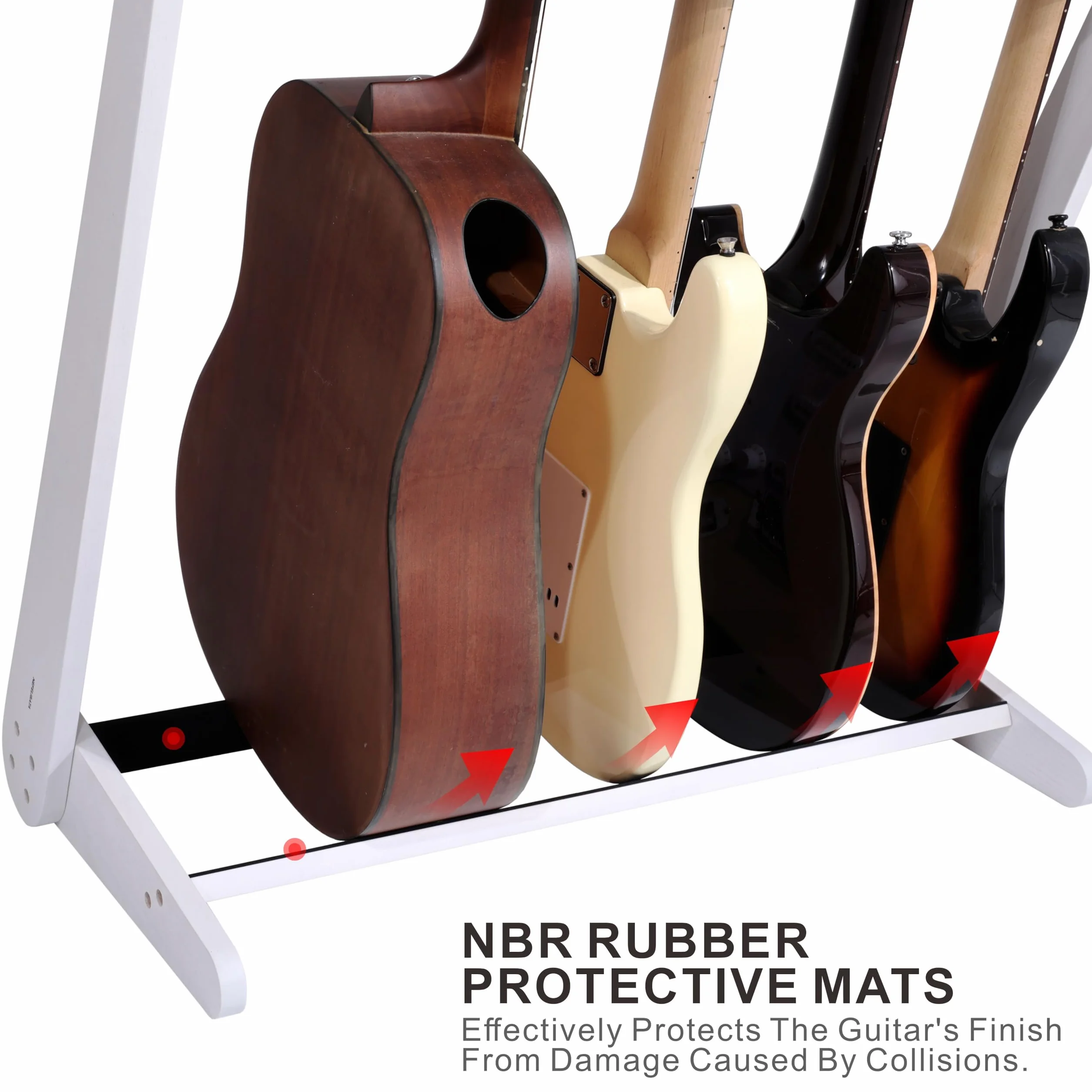 Nefelibata Soporte multiusos para guitarra (5 unidades, madera, para guitarras y maletas, guitarra eléctrica, acústica, bajo, violonchelo, fresno alemán)