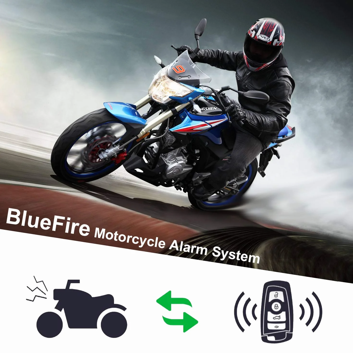 ShinePick Alarma Moto con Mando, Sistema de Alarma Antirrobo Alarma 125db para Motocicletas de 12V