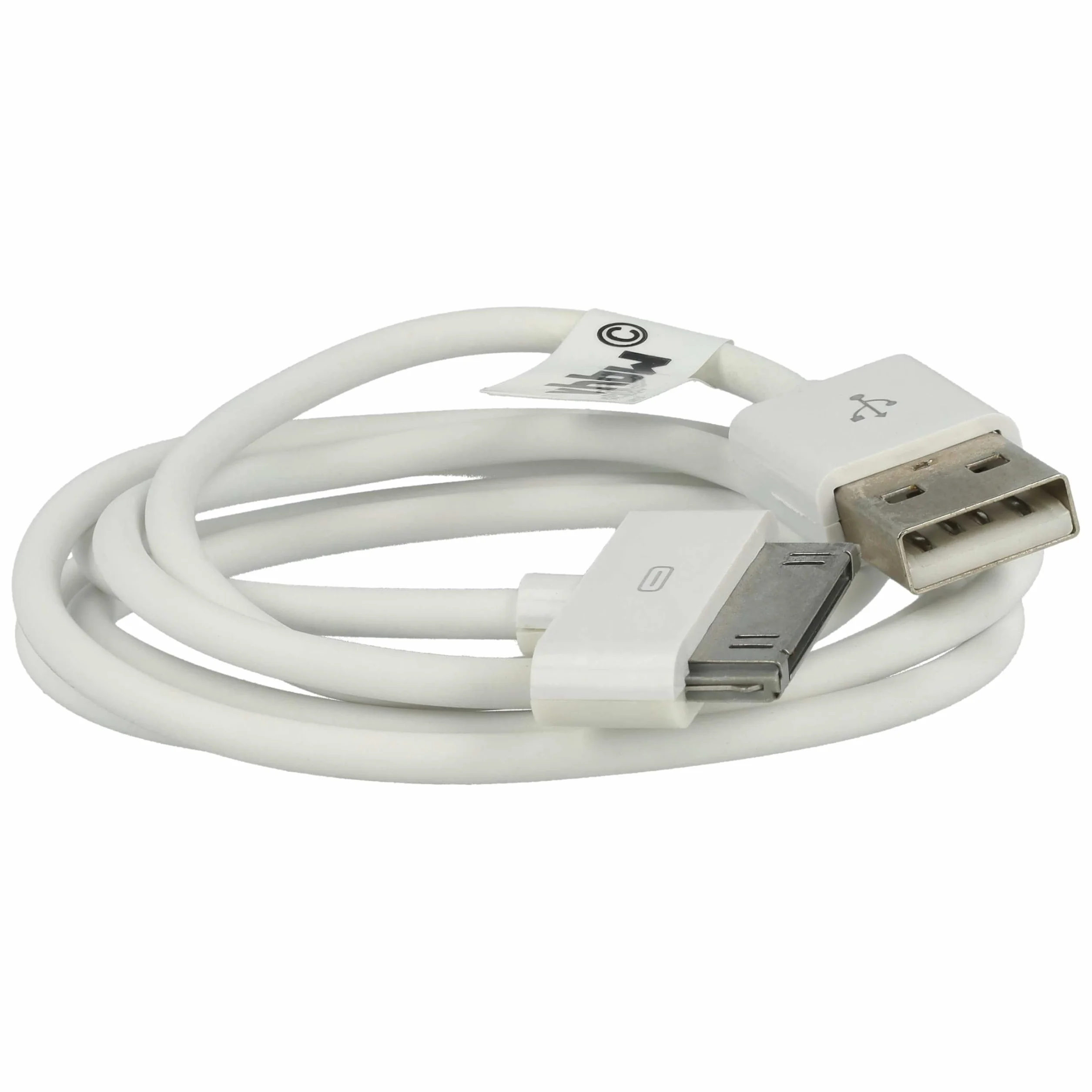 vhbw Cable de datos USB compatible con Apple iPod 7 Gen. Classic Late 2008 A1238-120Gb reproductor MP3 - blanco, 80 cm