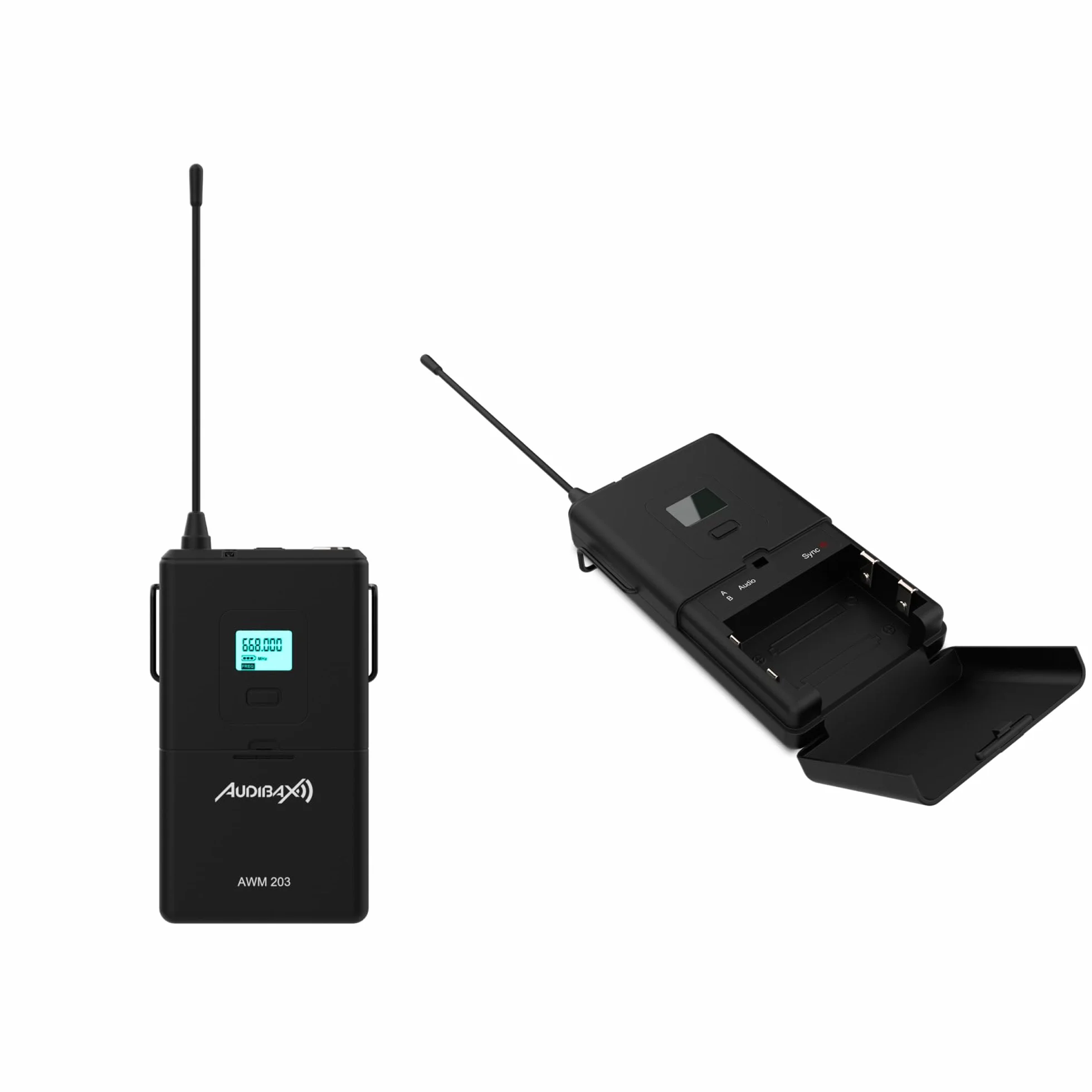 Audibax AWM 203 Sistema Inalámbrico Micrófono Diadema de 2 Canales UHF