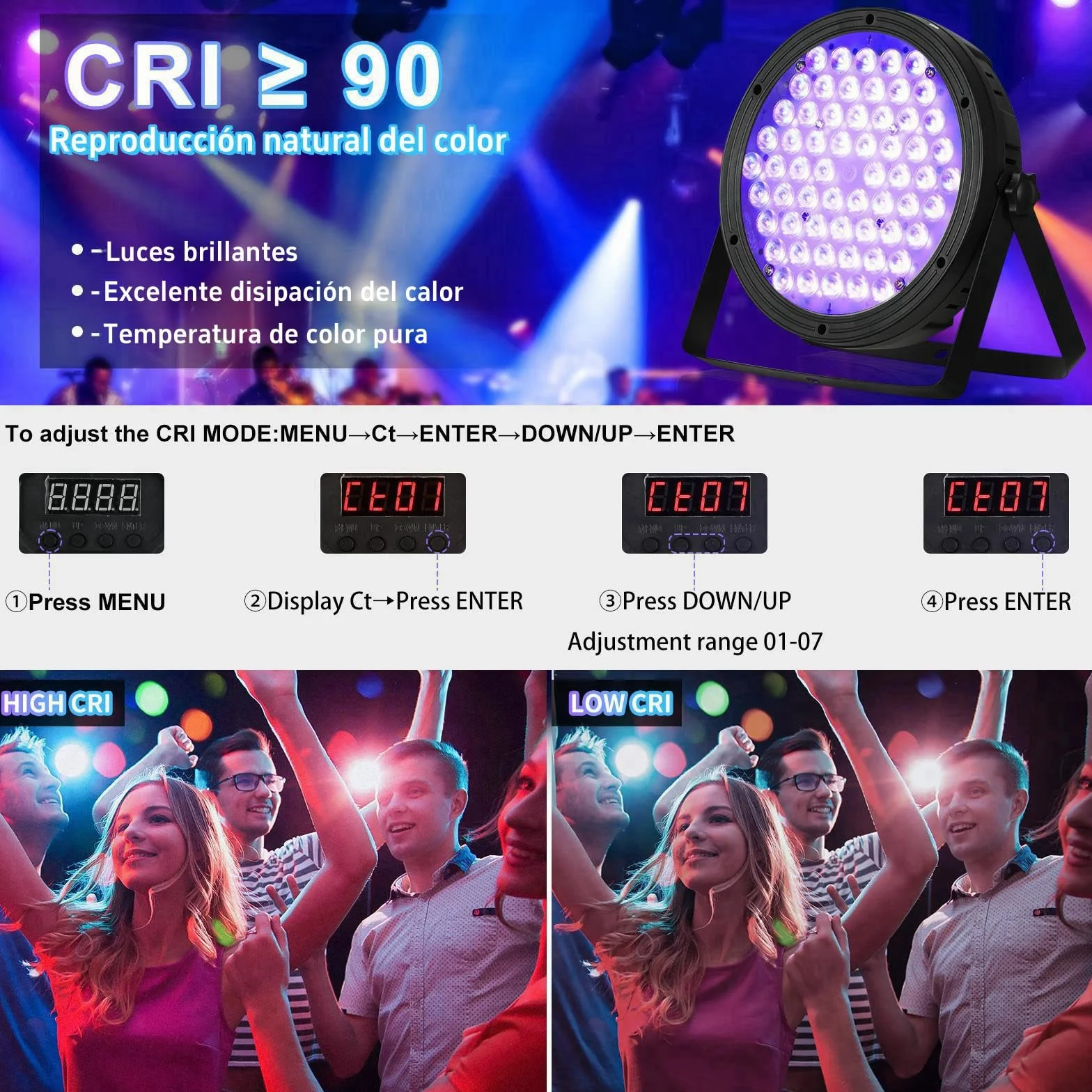 BETOPPER Luz de Escenario RGBW 4-in-1 luces dj 120W DMX LED Par Light Disco Lights DJ Sonido activado Party Lights para Iglesias, Bodas, Bandas, Drama, Club, Luces de Fiesta de Navidad LPC120 (4Pieza)