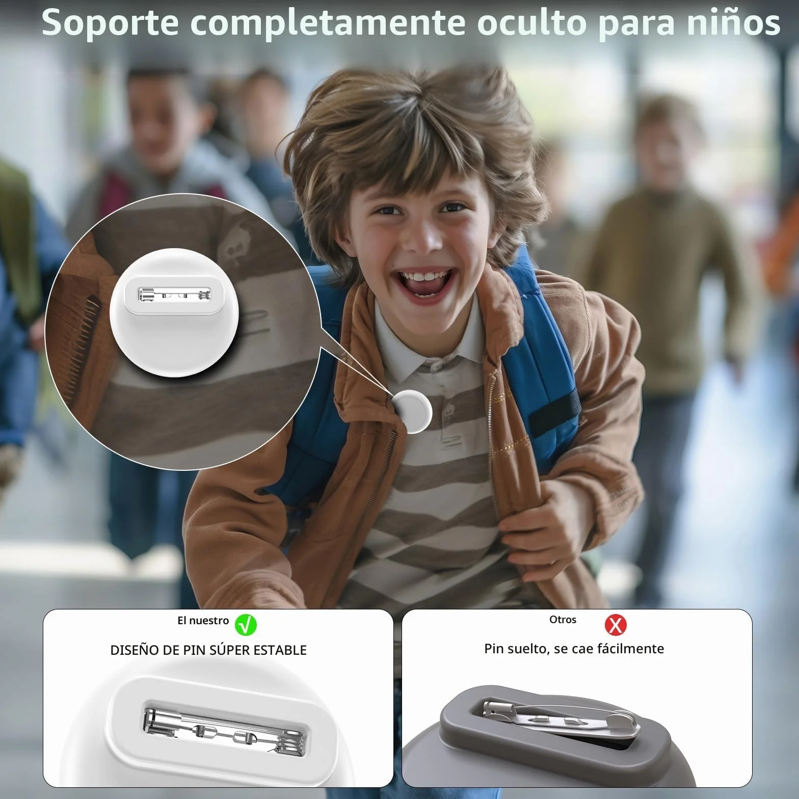 SPGUARD Pack de 4 Fundas Ocultas Impermeables para Apple AirTag 1/2, Protectora de Silicona con Imperdibles de Seguridad