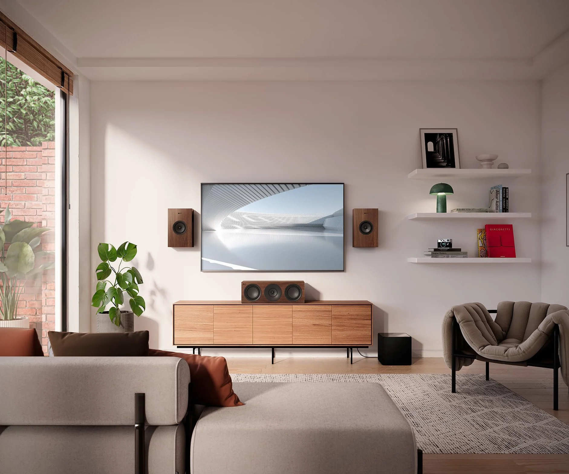 KEF Q6 Meta Altavoz Central/LCR pasivo HiFi, Blanco Satinado | Música | Televisión y Home Cinema | Gaming | Caja Cerrada tridireccional | Transductor Uni-Q de 10 cm con Mat | Dos LF de 16,5 cm
