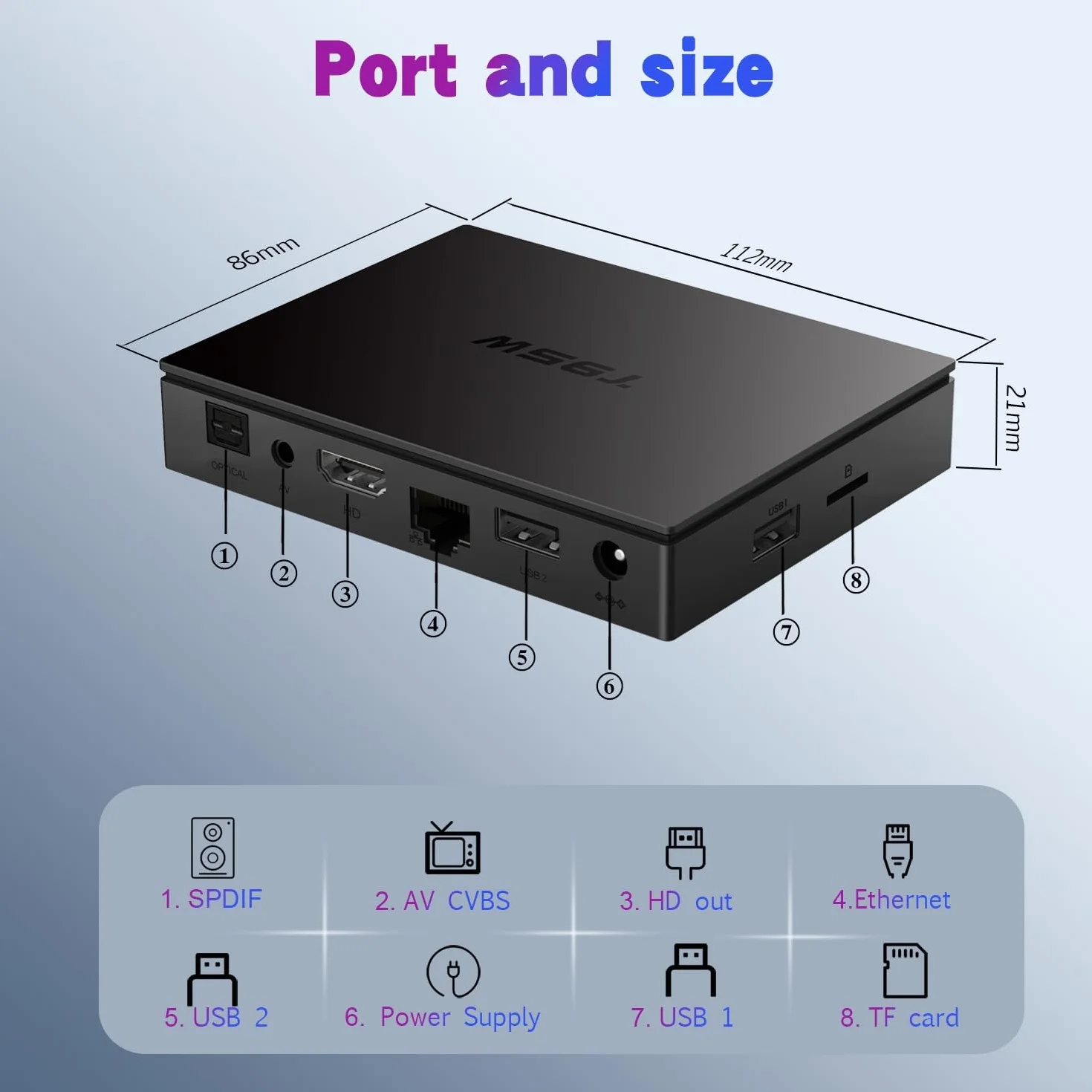 Android TV Box,T95W Android 11.0 Box 4GB RAM 64GB ROM Amlogic S905W2 Quad-Core Cortex-A53 G31 GPU Support 4K 3D 1080P AV1 2.4/5.0GHz WiFi BT5.0 10/100M Ethernet HDMI 2.1 H.265 Smart TV Box