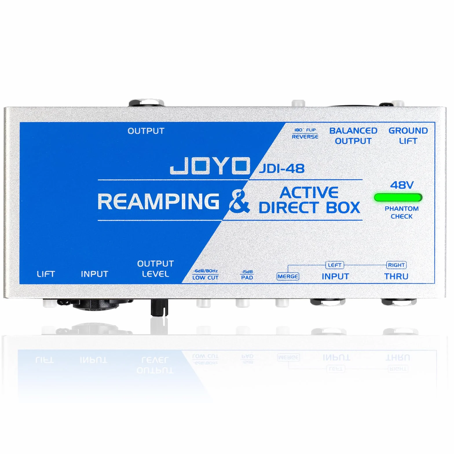 JOYO Reamp passive & Direct Box Phantom Powered Active All-in-one, dispositivo de grabación portátil DI BOX con entrada XLR de 6,35 mm y 2 en 1 para rendimiento de bajo de guitarra o grabación