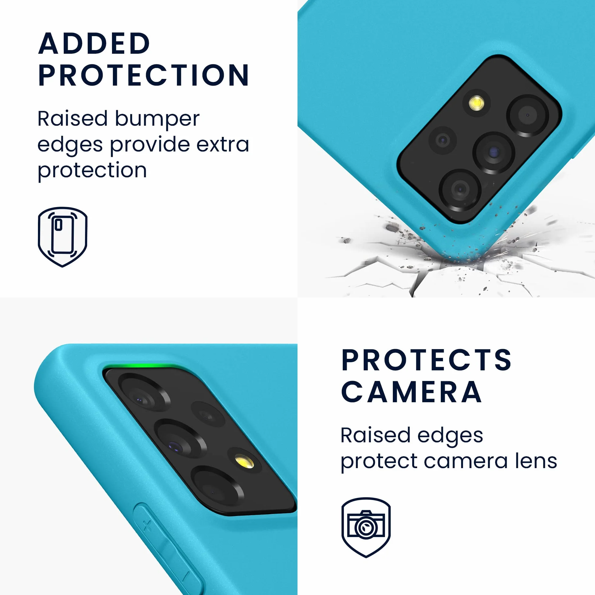 kwmobile Funda Samsung Galaxy A53 5G Carcasa TPU Silicona Ultrafina Bordes elevados Glaciar Cool