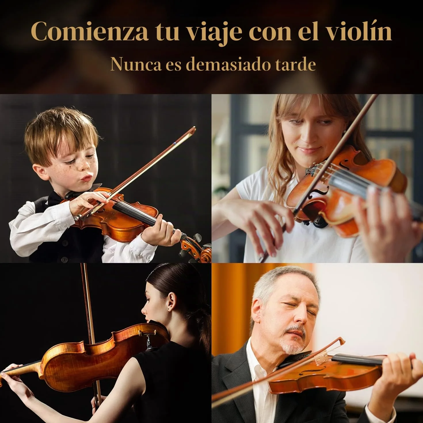 Juego de violín Eastar 4/4 de madera maciza con estuche rígido, hombrera, dos arcos y cuerdas adicionales (EVA-330)