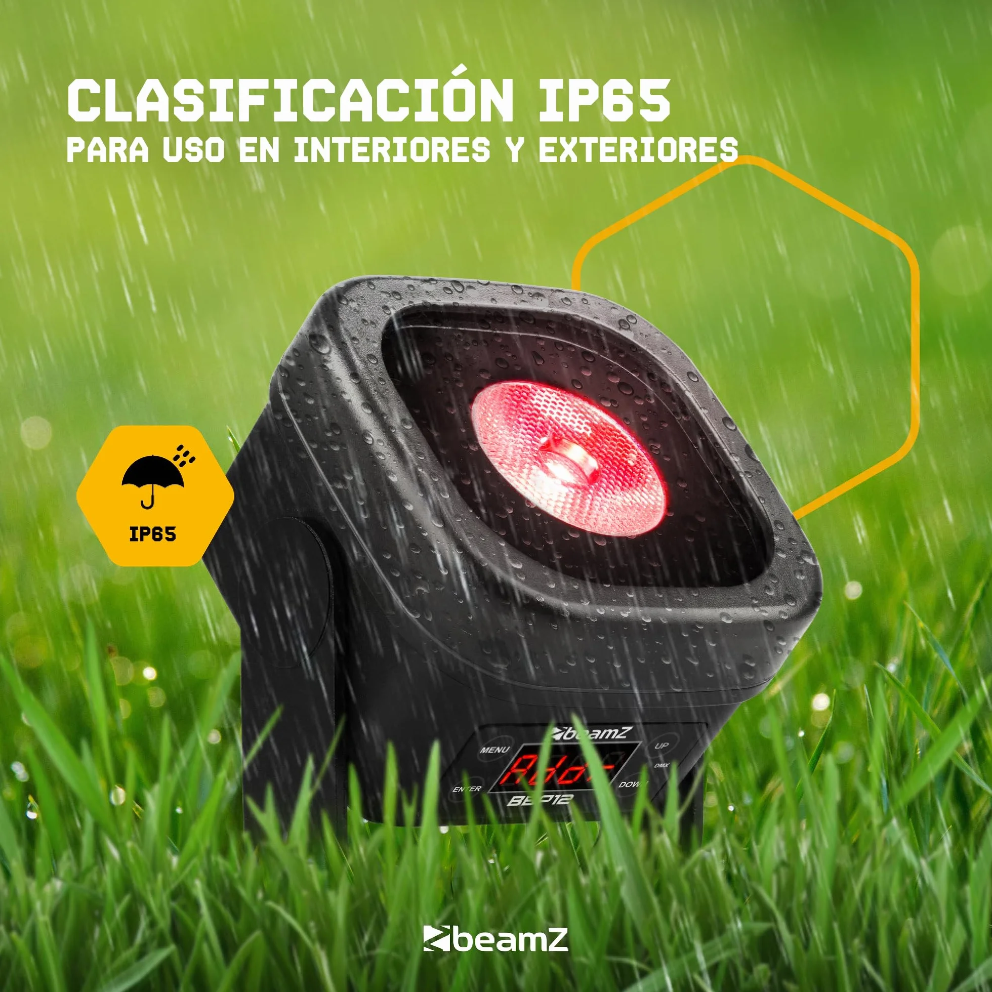 BeamZ BBP12 – Uplights LED RGB 12W portátiles con batería, IP65, focos de exterior para fiestas, bodas y eventos, focos LED interior y exterior, control DMX y mando a distancia (8 unidades)