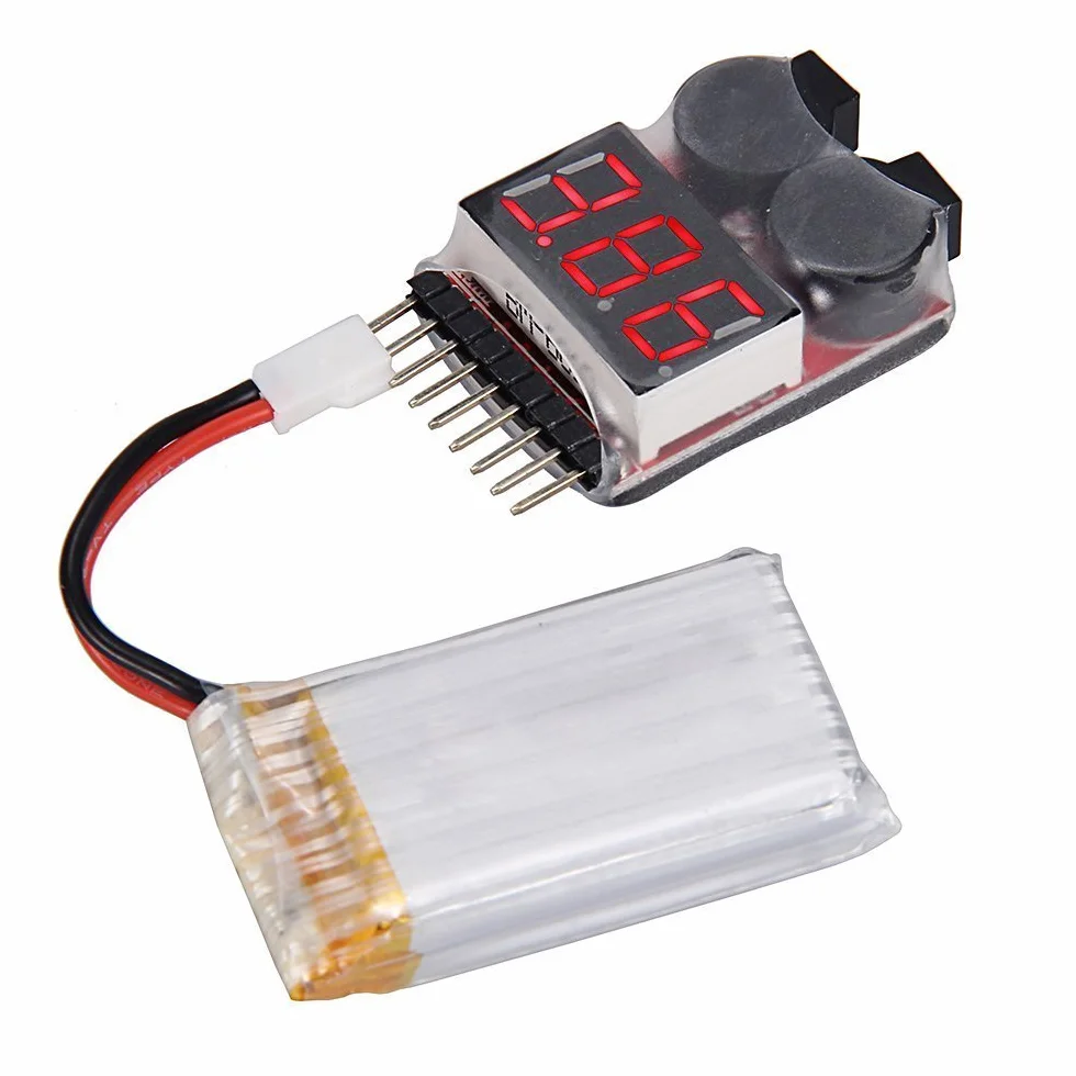DollaTek 2PCS RC Lipo Batería Monitor de la alarma del probador Comprobador de bajo voltaje alarma del zumbador con indicador LED para 1-8 S Lipo LiFe LiMn Li-ion de la batería