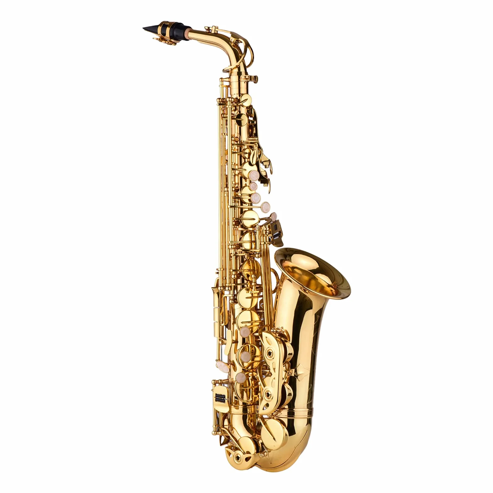 HUIOP Saxofón Alto AS100 Eb instrumento de viento saxofón Alto lacado de latón con estuche de transporte guantes correas paño de limpieza cepillo