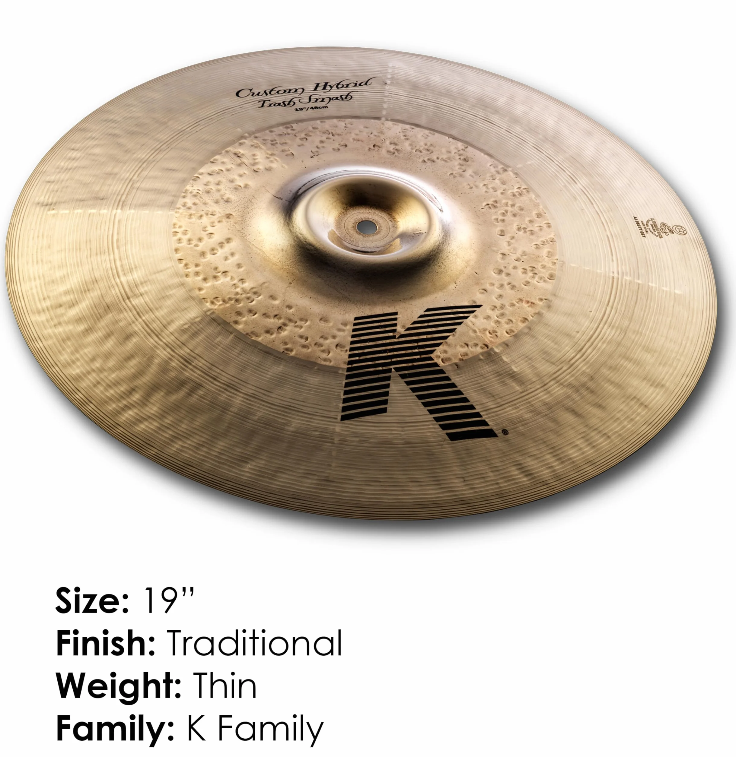ZILDJIAN K0953 K Custom Platillo 19" K Custom hybrid trash smash