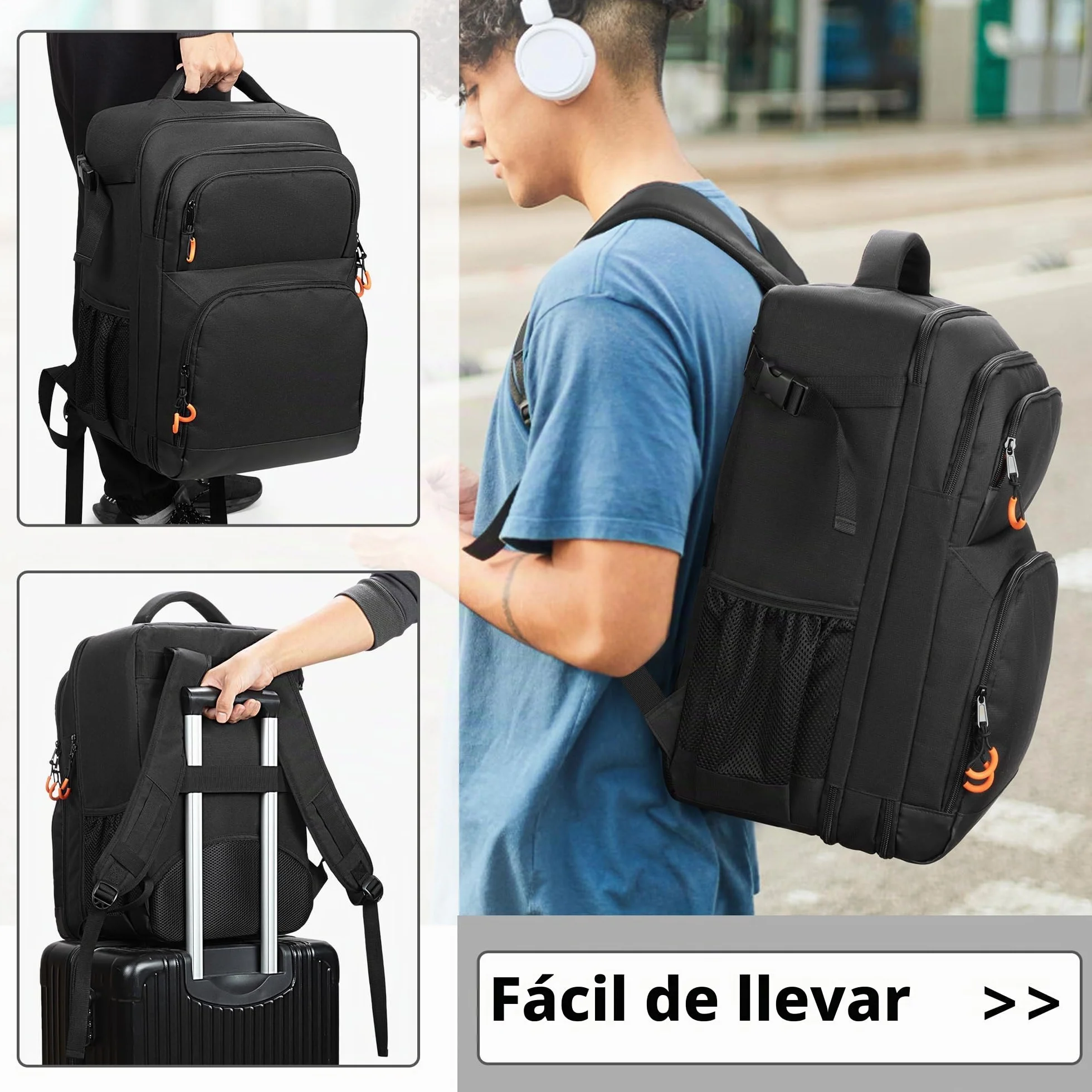 PGmoon Bolsa para controladores de DJ Compatible con Hercules DJControl Inpulse 200 MK2/Numark Party Mix II/RODECaster Pro II, Mochila para Mezclador DJ con Muchos Bolsillos para Micrófonos, DJ Cables