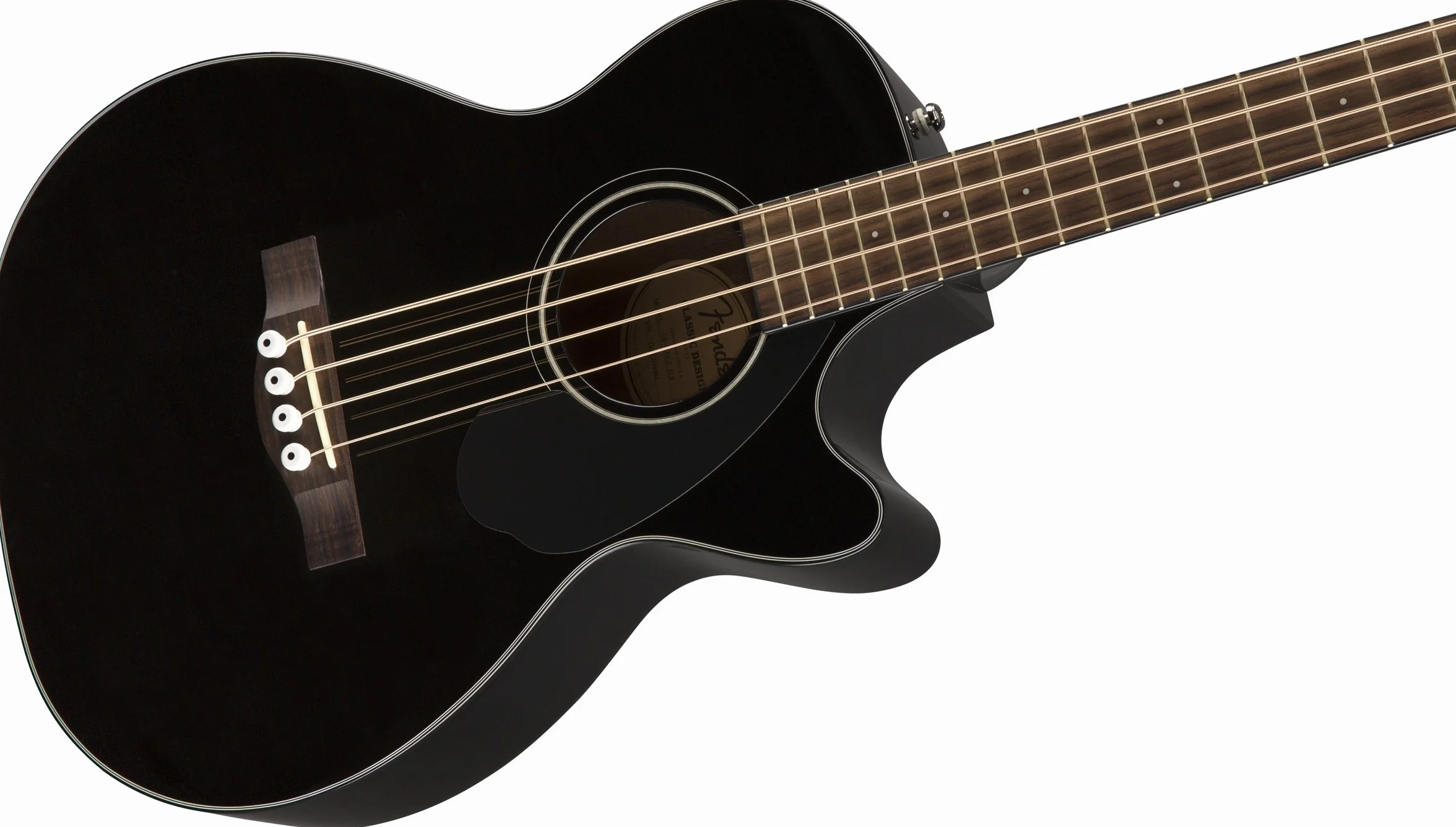 Fender CB-60SCE Bajo Acústico, Diapasón de Nogal, Negro, Incluye Clases Virtuales Gratis