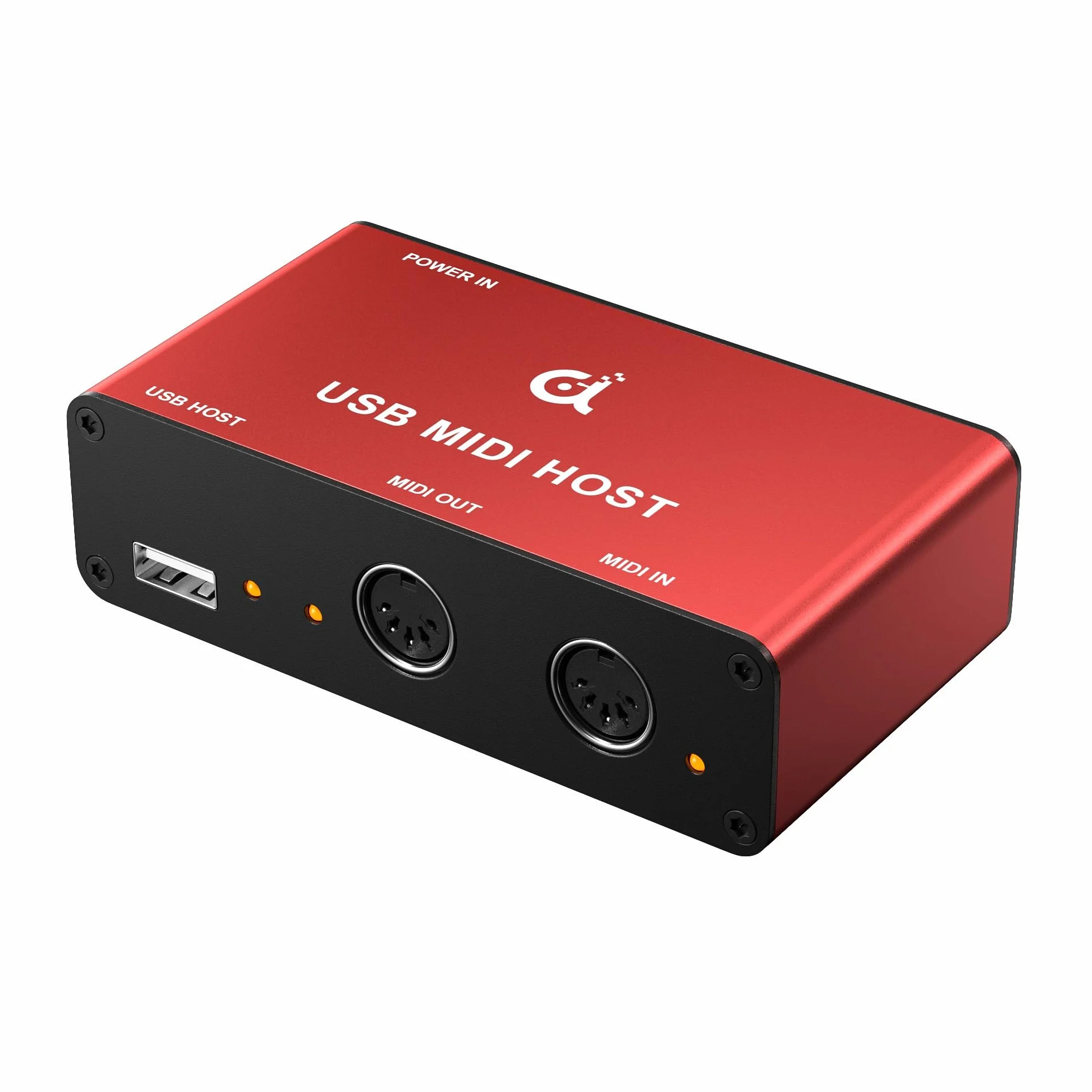 DigitalLife Serie BridgeCore | Interfaz MIDI USB Host Autónomo 1-In / 1-Out, DIN de 5 Pines, LED, Carcasa Metálica – Para Principiantes, Músicos de Estudio y Artistas en Vivo【Rojo 1 ud./paquete】