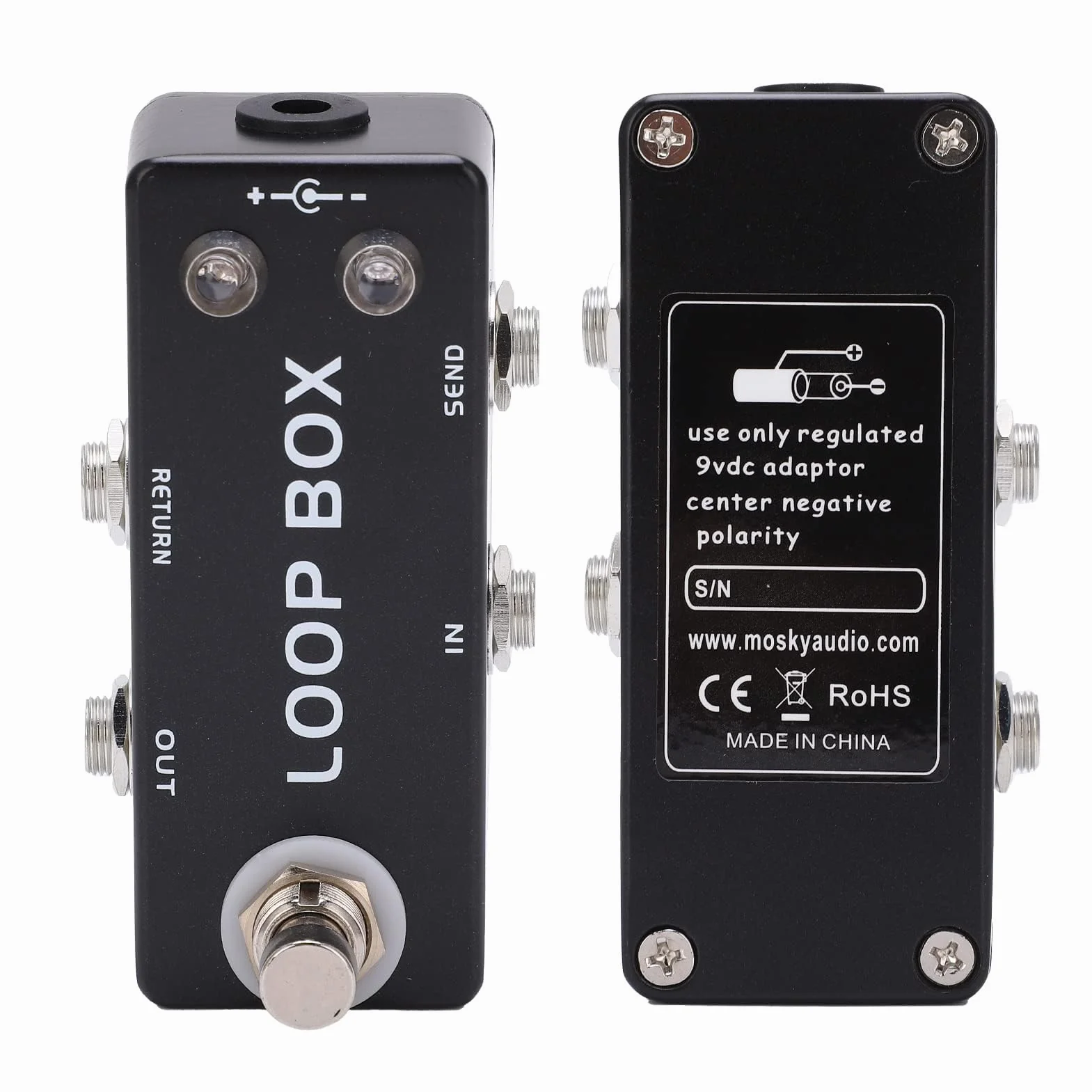 Pedal de Guitarra True Bypass Loop Switcher Pedal de Efectos con Indicador LED para Ajustar para Instrumentos Musicales