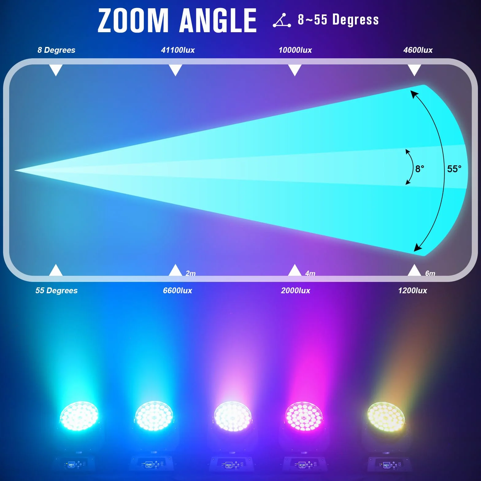 2PCS 36X10W Cabeza Movil LED DMX512 Zoom Beam Wash Efecto Luces RGBW 4 en 1 Iluminación de escenario para Navidad Fiestas DJ profesional Conciertosventos