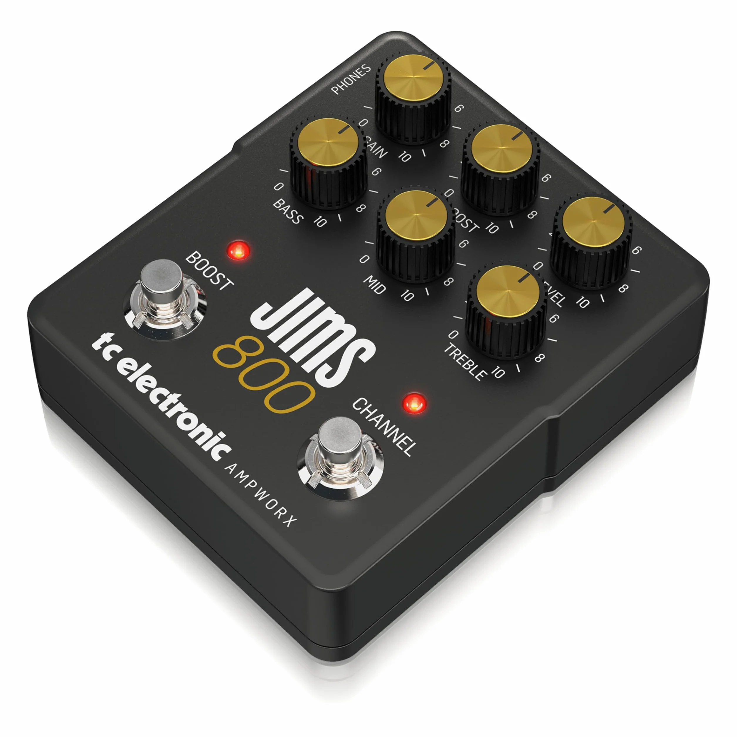 TC Electronic JIMS 800 PREAMP Pedal de Guitarra | Preamp de Guitarra de Doble Canal con Controles Independientes de Canal, Aumento Pre/Post y Salidas Dedicadas para DI y Auriculares