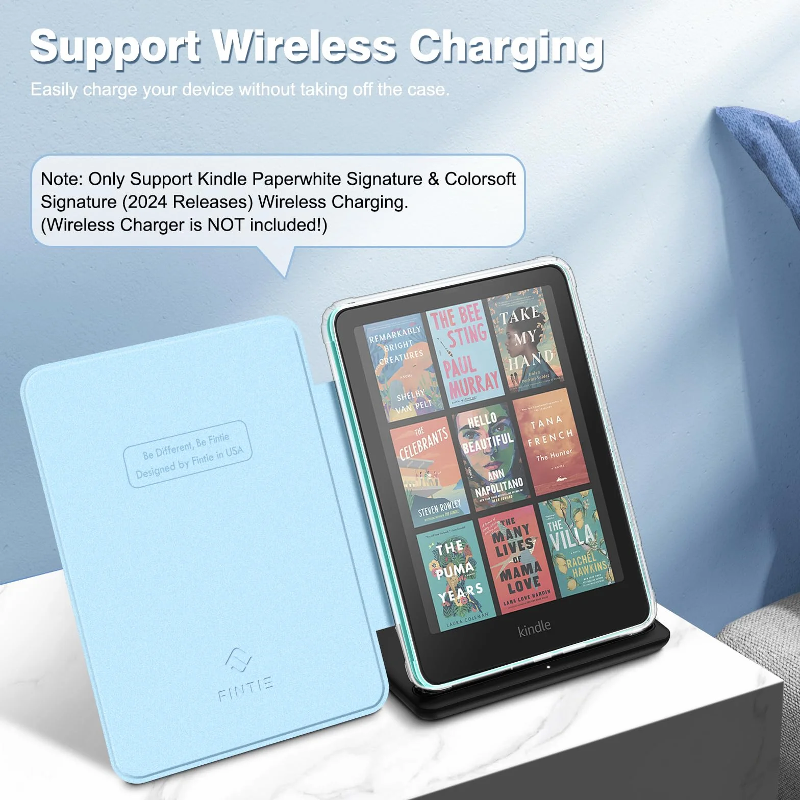 Funda para Kindle Paperwhite 7" (12ª Gen 2024) y Kindle Colorsoft Signature Edition, TPU Transparente, Seaside Ombre