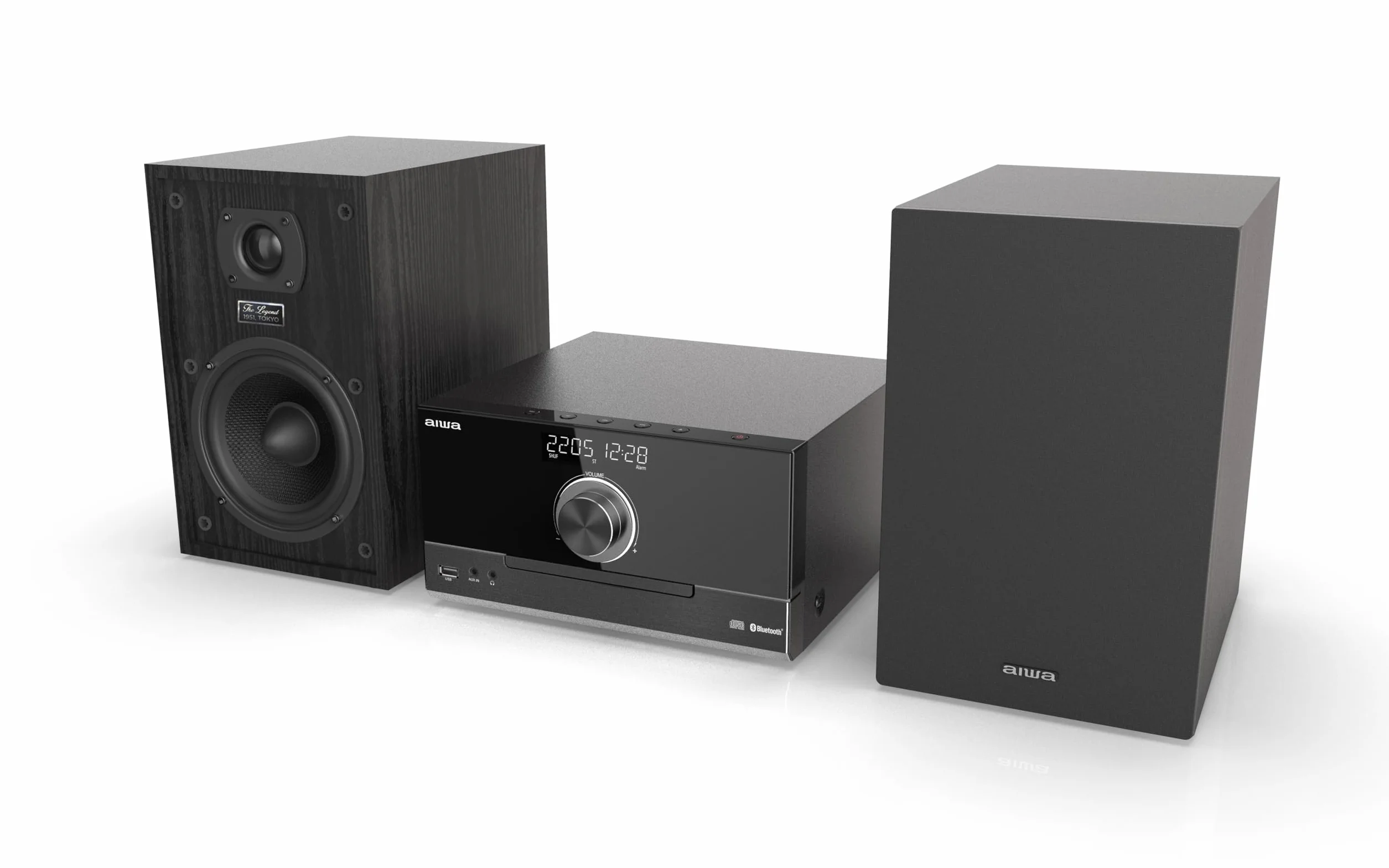 Microcadena AIWA MSBTU-600 Bluetooth, CD, USB, AUX IN, Potencia de Salida de 2 X 50 W RMS. Color: Negro