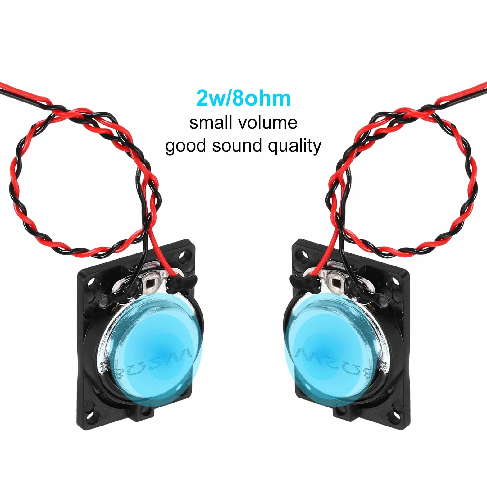 QUARKZMAN 4 unidades 2W 8 ohmios altavoces pequeños carcasa de metal redondos altavoz magnético interno