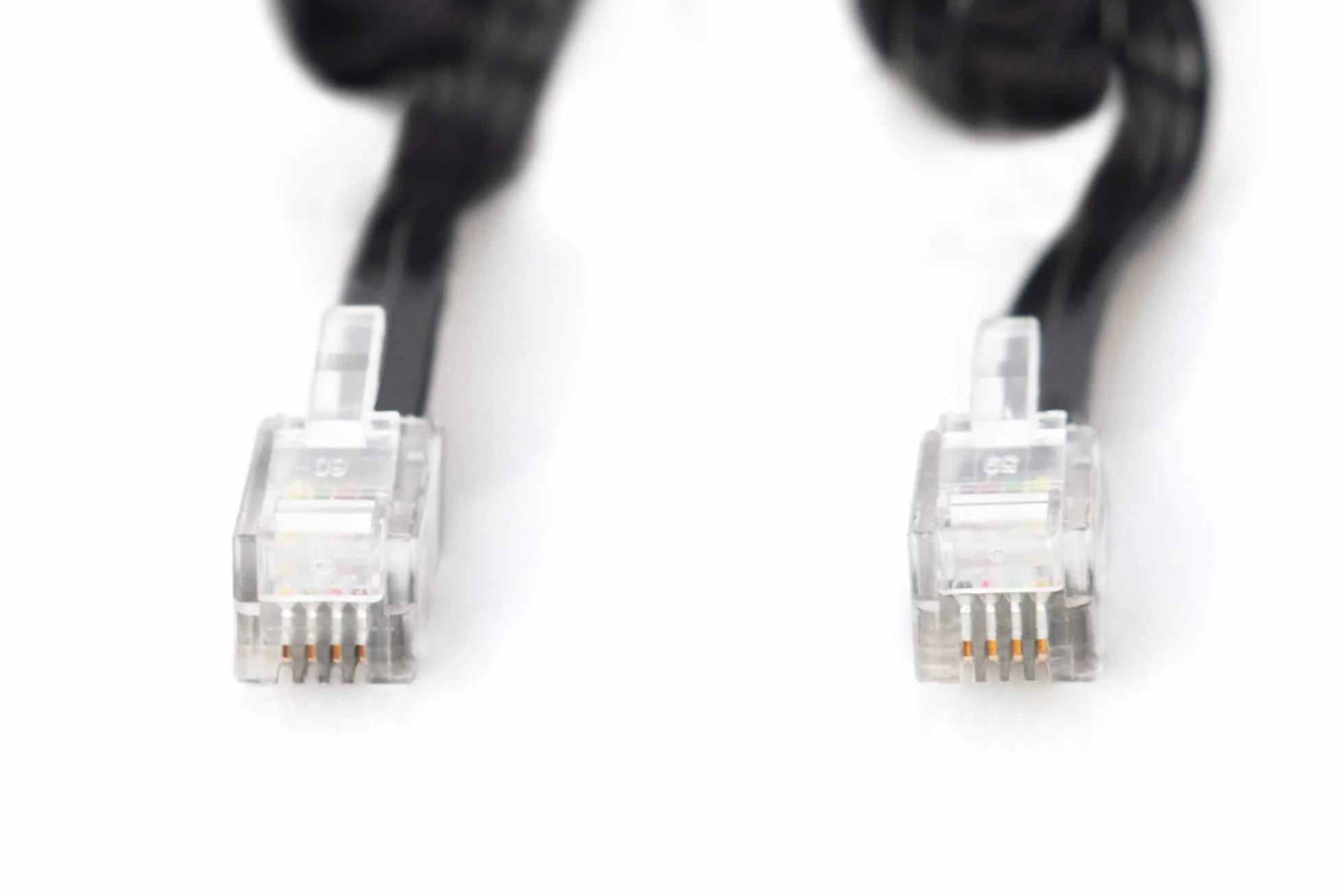 DIGITUS Cable de conexión auricular telefónico RJ10-4 hilos espiral 4 m negro
